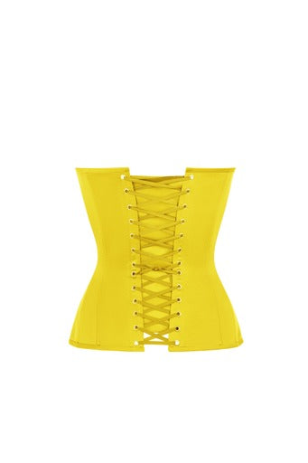 Yellow satin corset with cups - STATNAIA