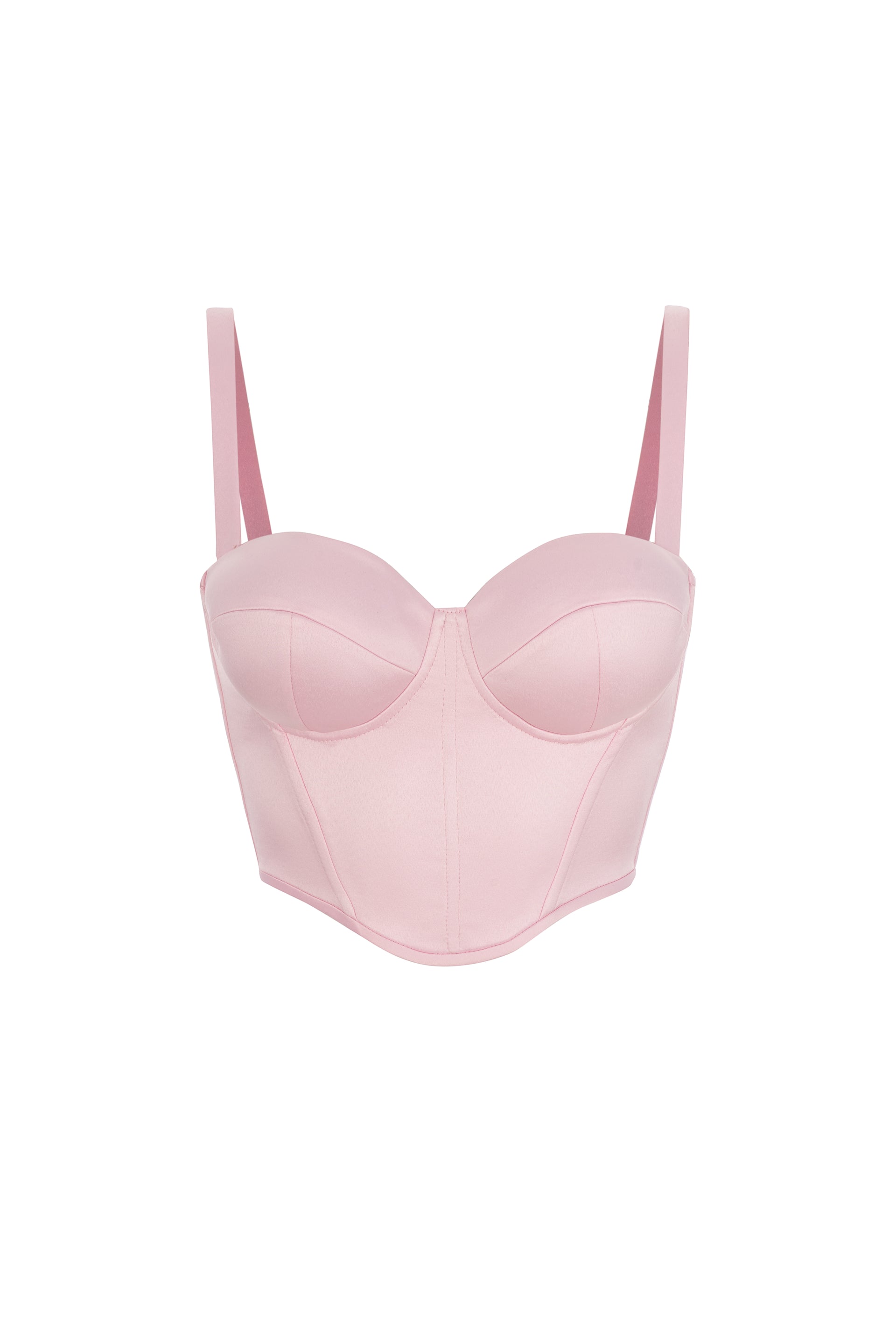 Light pink satin top corset