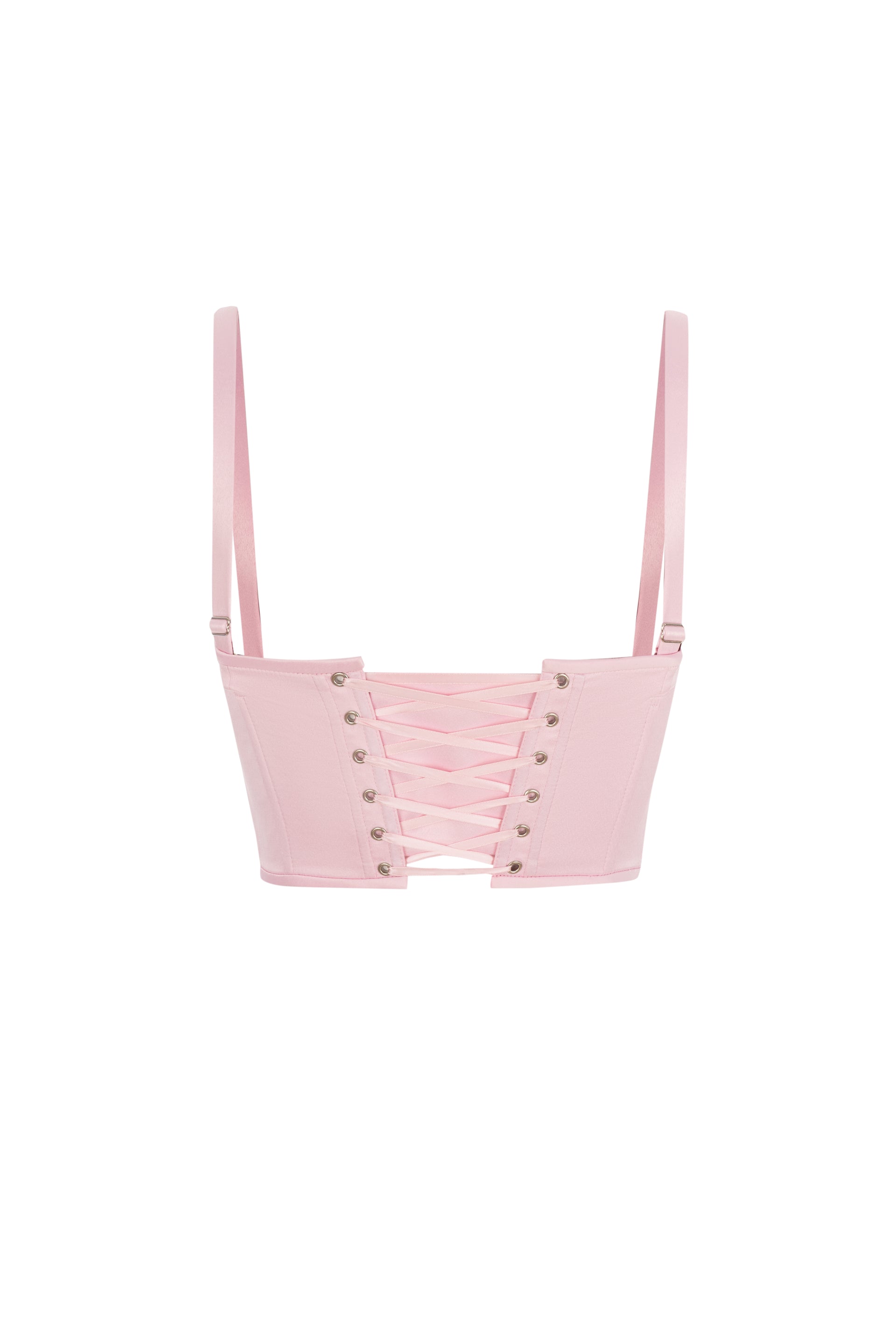 Light pink satin top corset