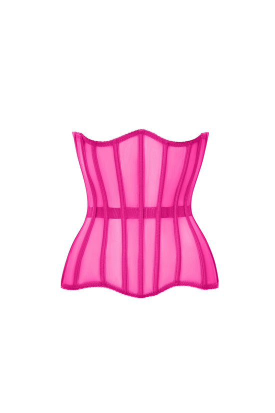Hot pink corset without cups