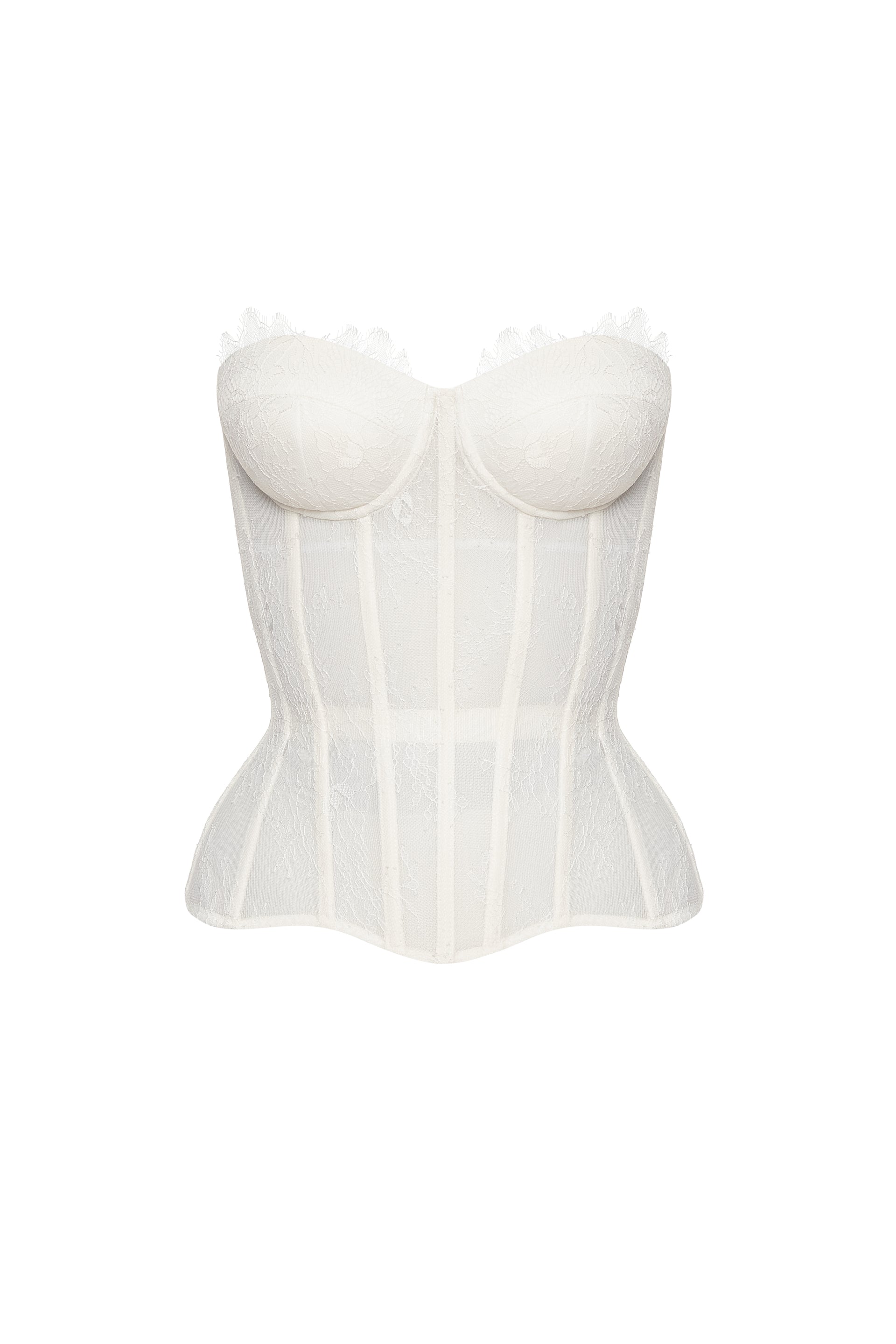 Lace white corset with cups