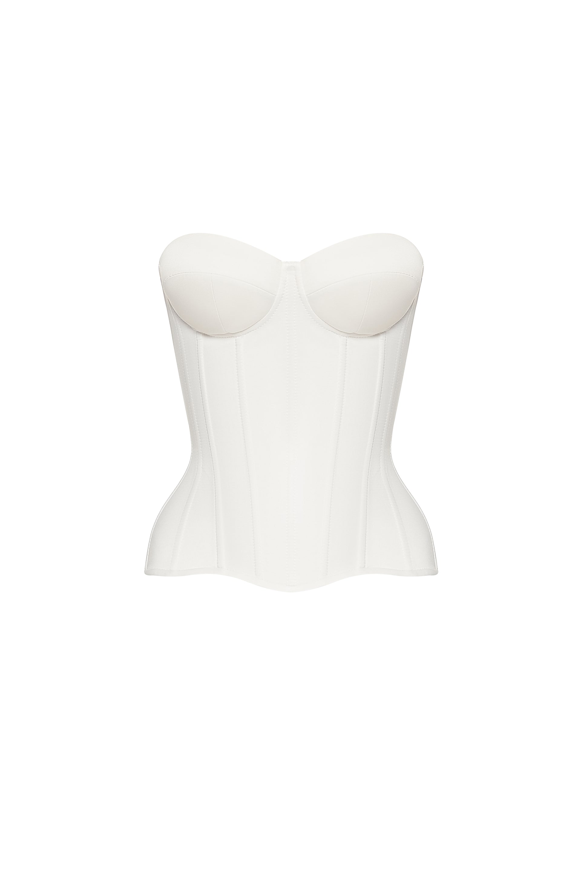 Off white satin corset with cups
