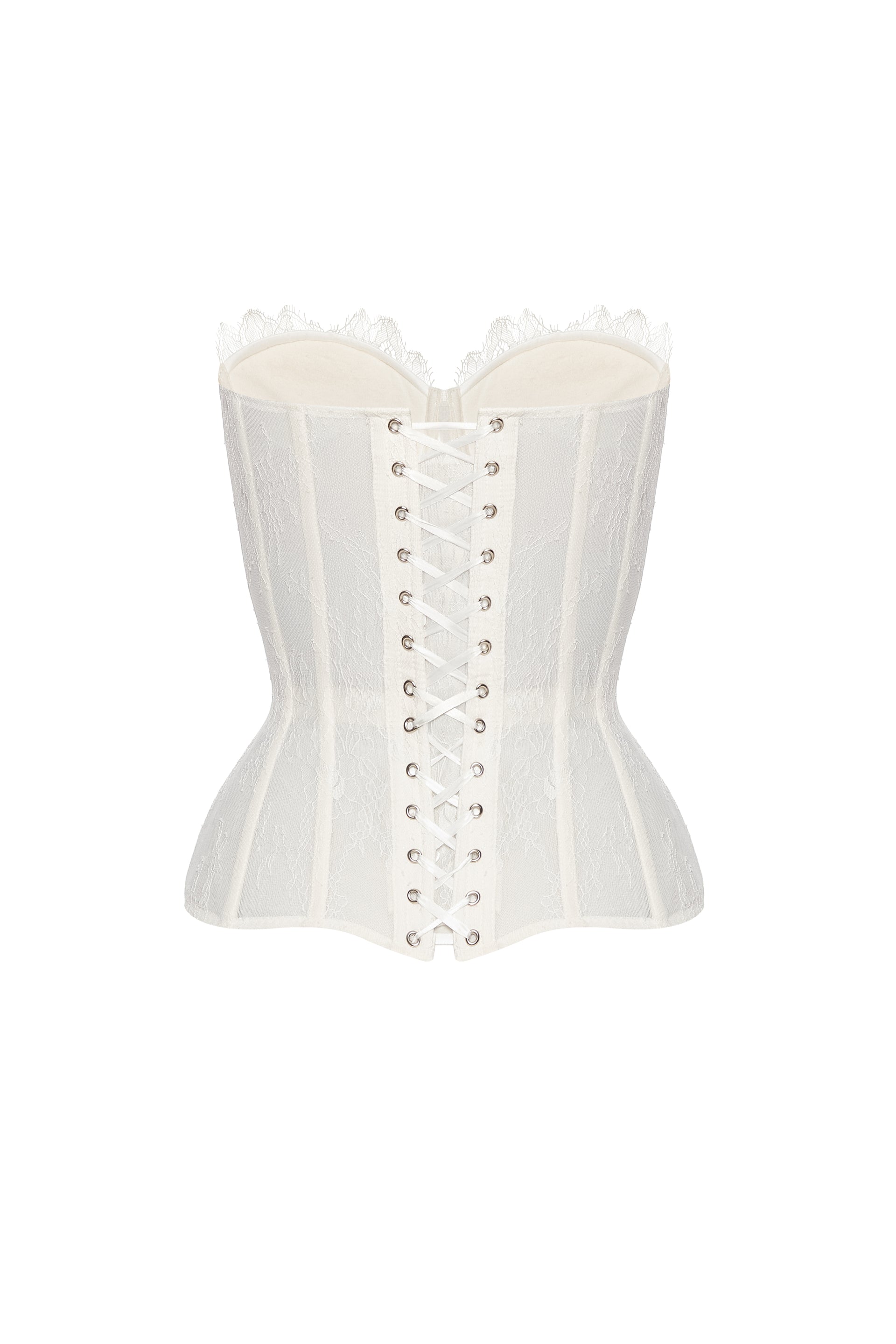 Lace white corset with cups