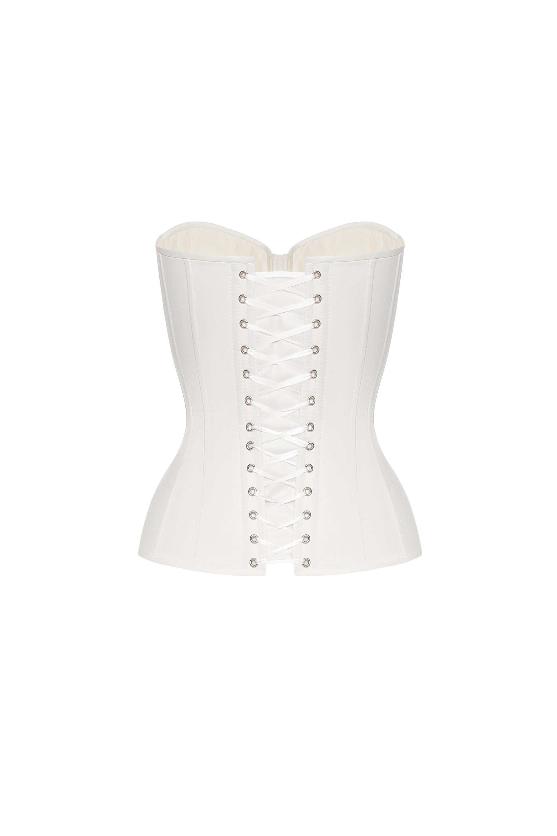 Off white satin corset with cups