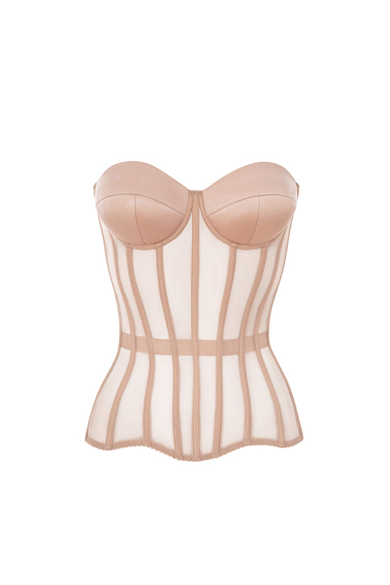 Beige corset with cups