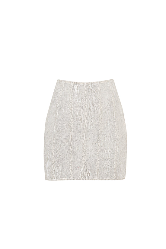 Shiny white skirt