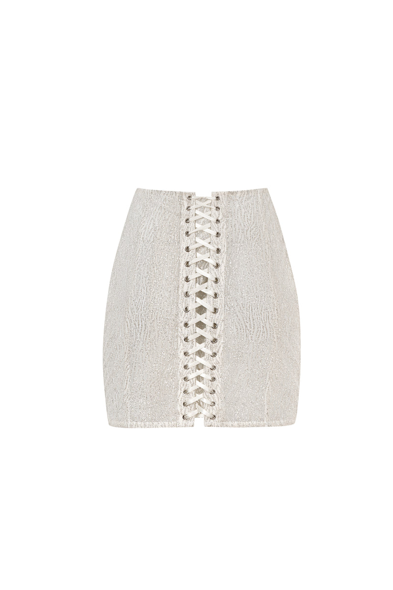 Shiny white skirt - STATNAIA