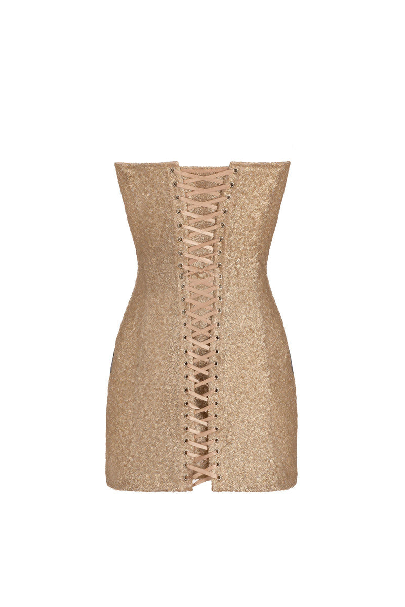 Gold sequined dress - STATNAIA