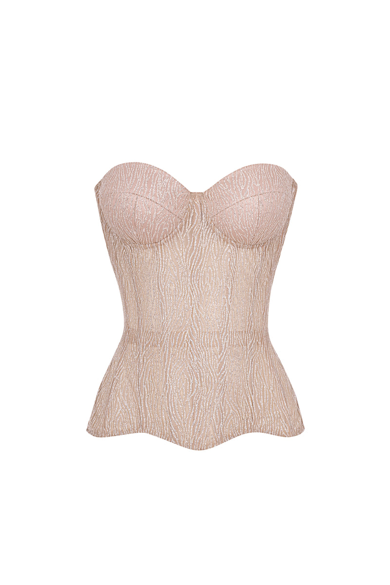 MIX PATTERN KNIT BUSTIER