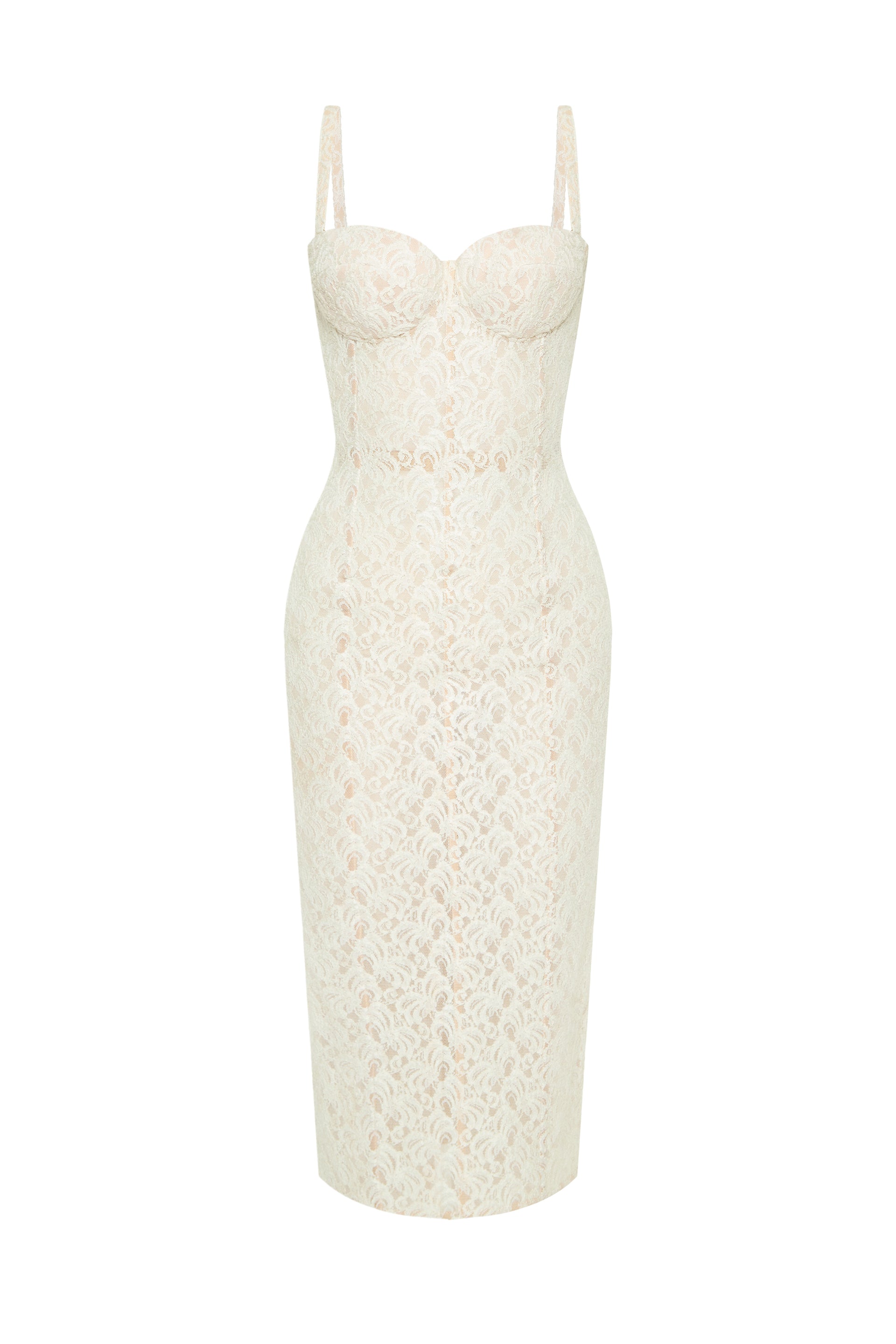 Desire drop. Lace white midi dress - STATNAIA Desire drop. Lace white midi dress - STATNAIA