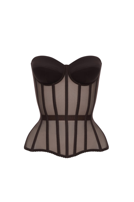 Chocolate corset with cups