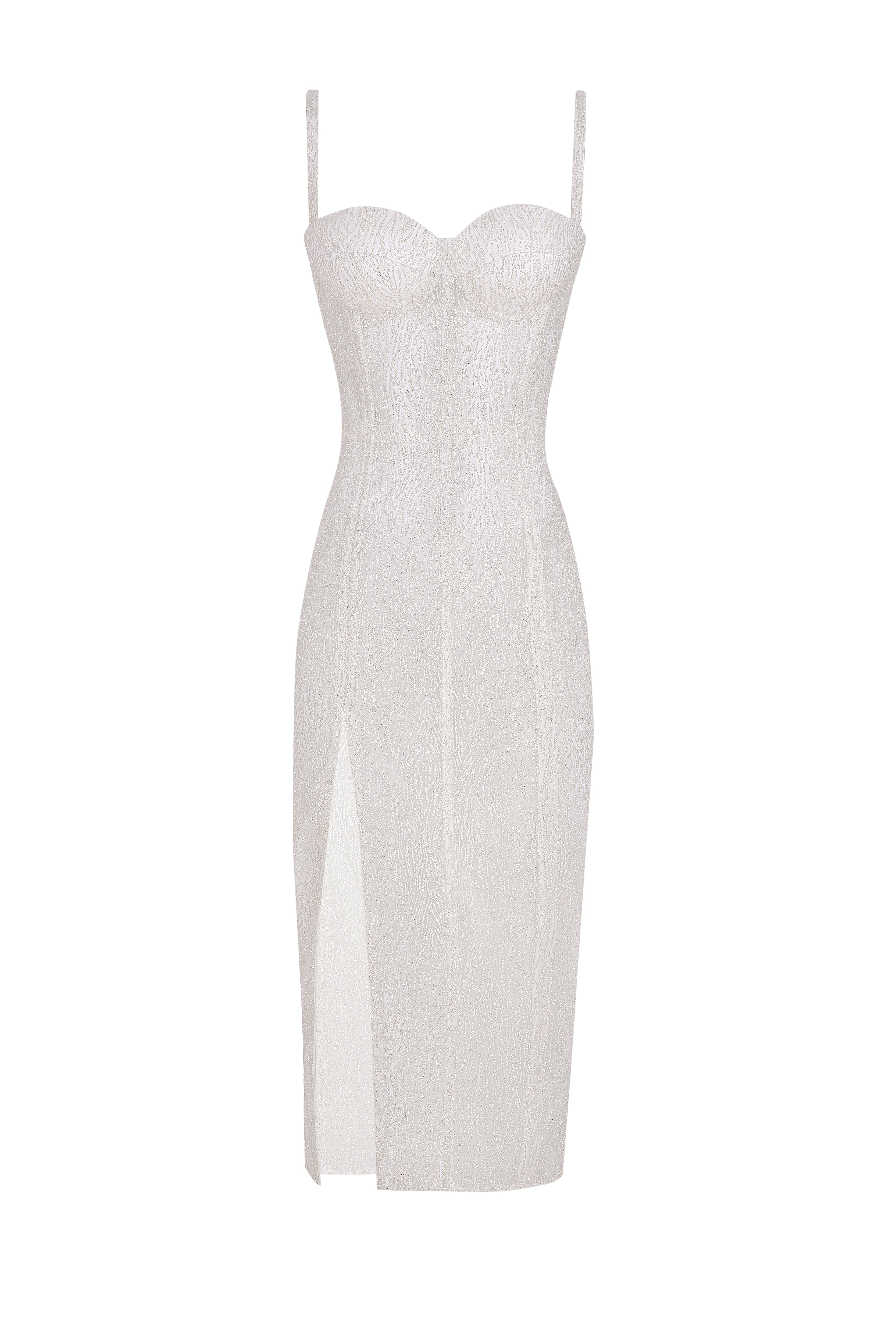 Shiny white midi corset dress - STATNAIA Shiny white midi corset dress - STATNAIA