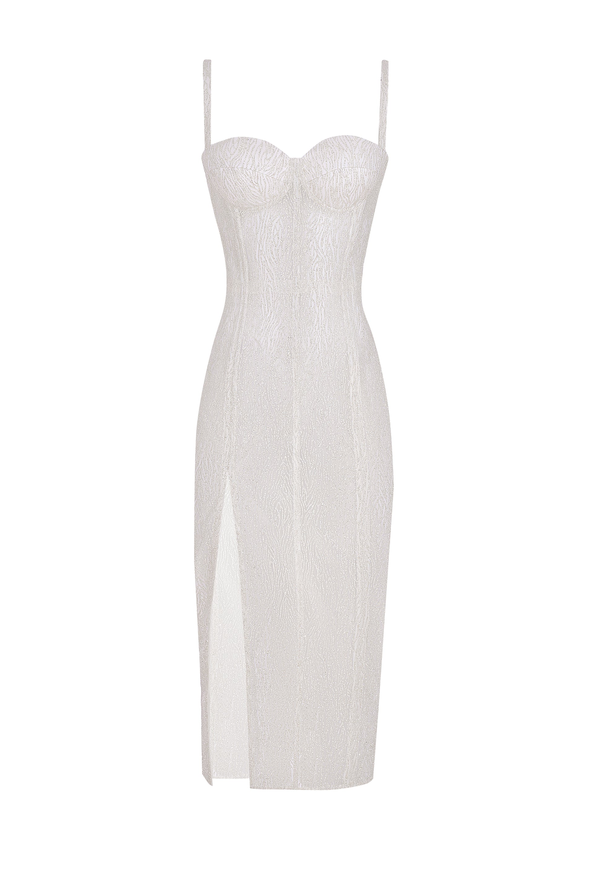Shiny white midi corset dress - STATNAIA Shiny white midi corset dress - STATNAIA