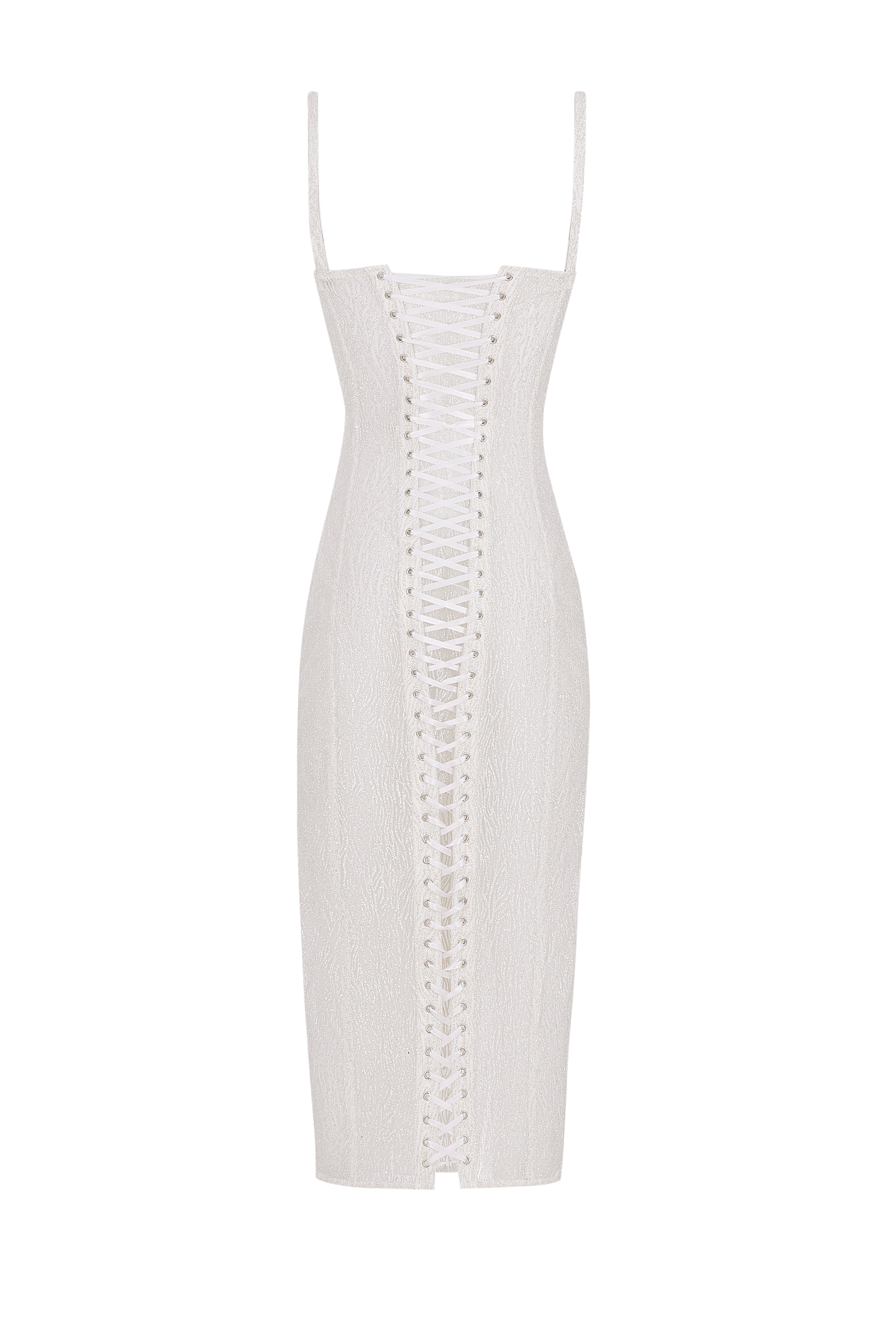 White corset hotsell midi dress