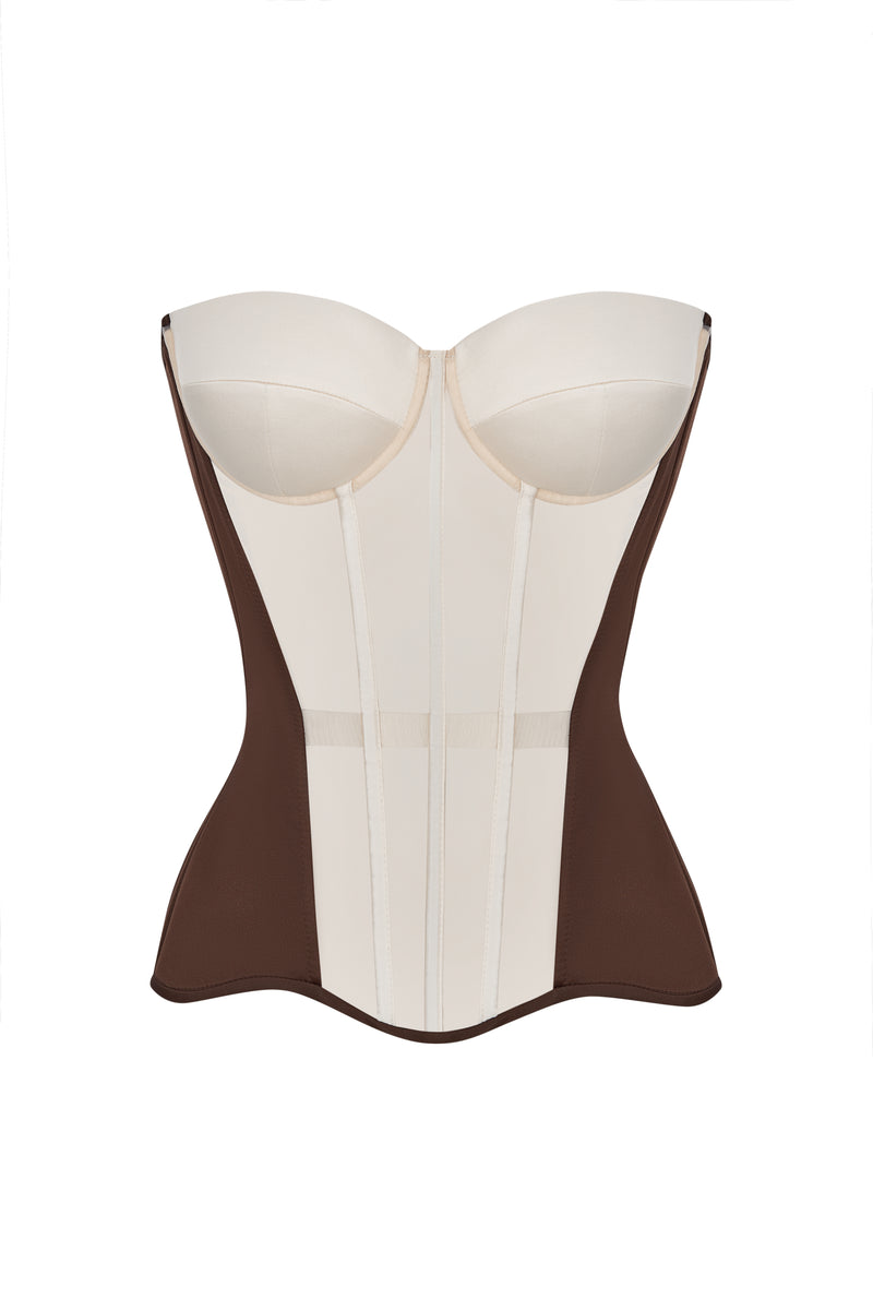 Brianne Satin Corset With Adjustable Strap