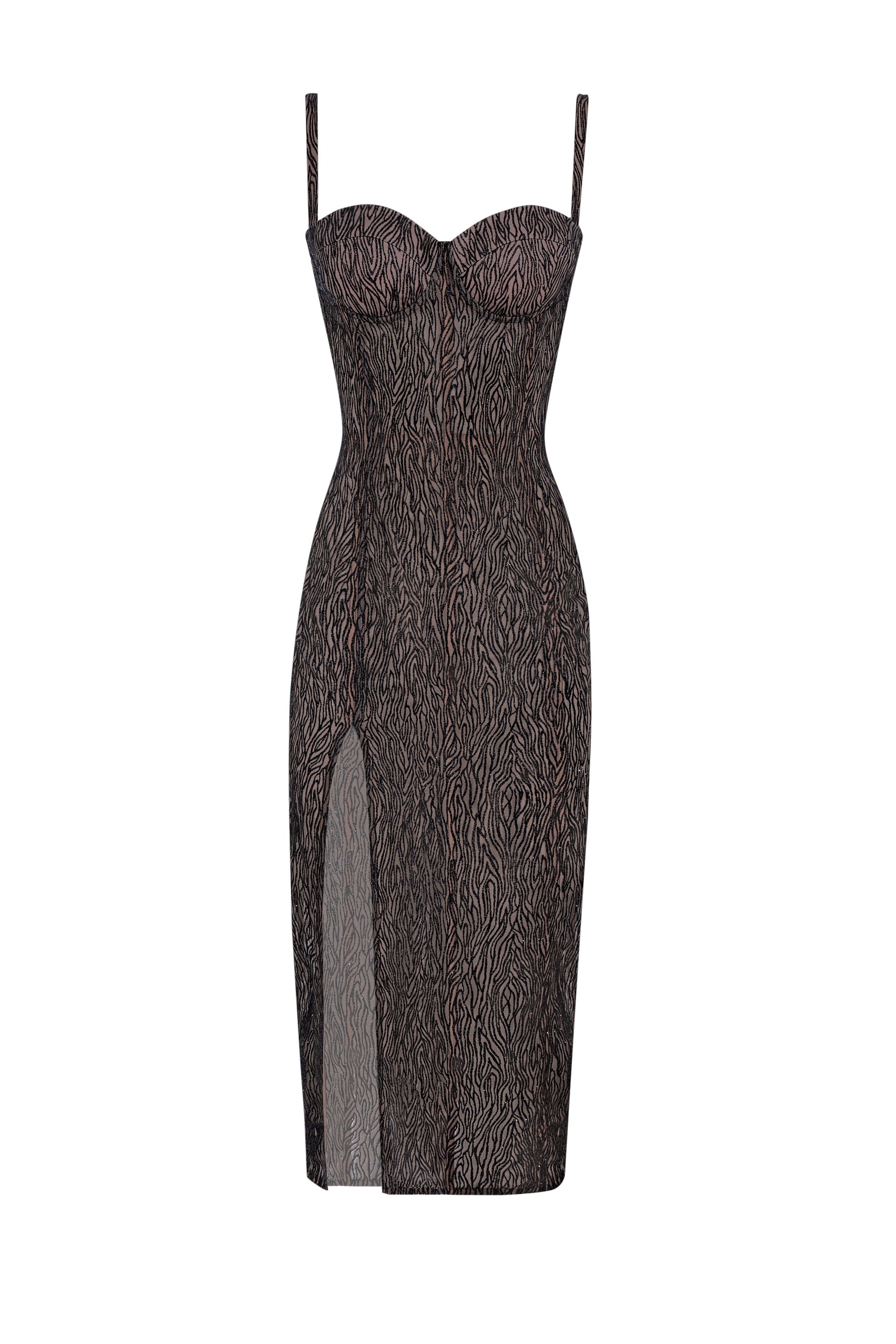 Shiny black midi corset dress - STATNAIA Shiny black midi corset dress - STATNAIA