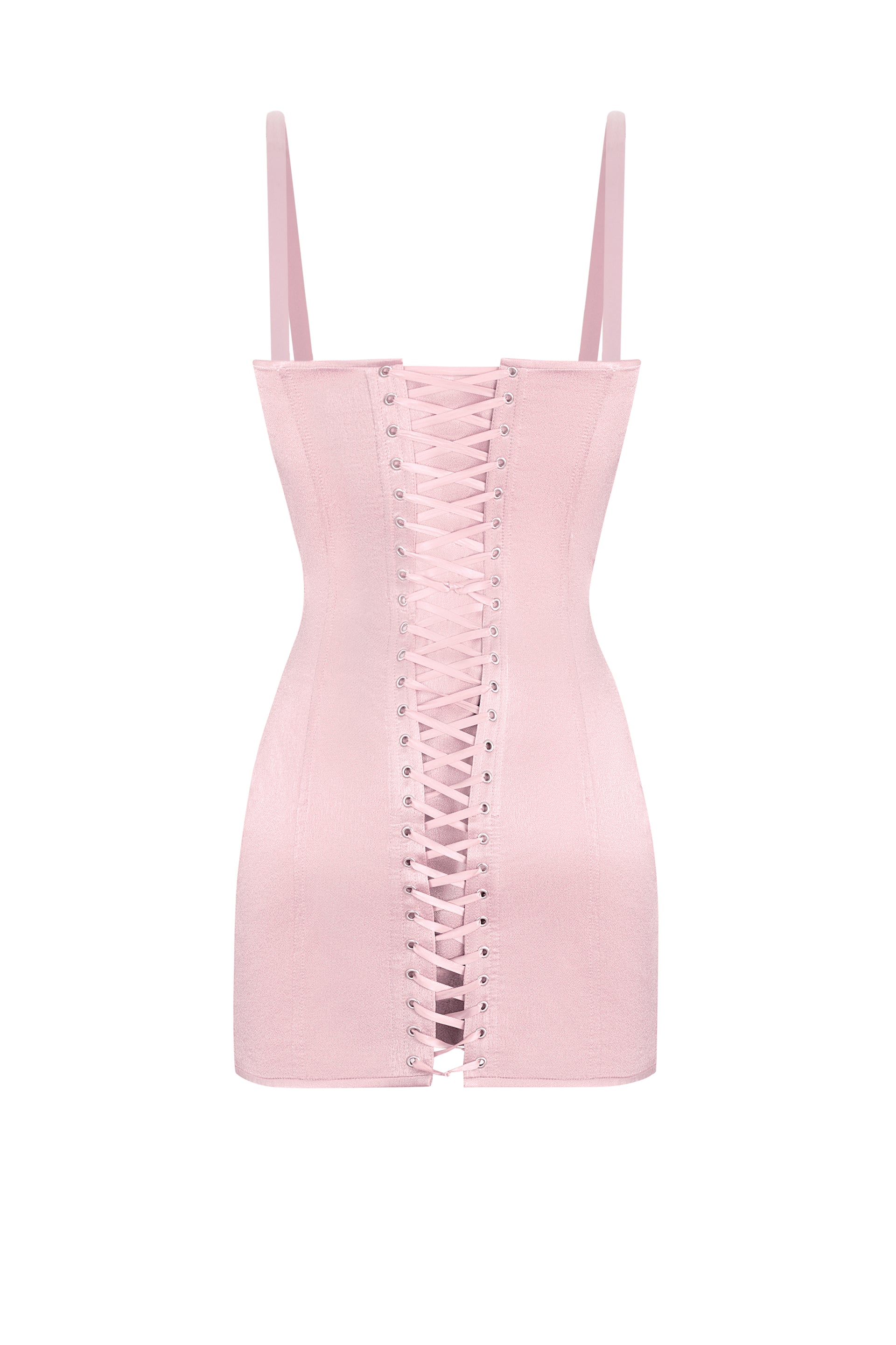 Ei8th Hour woven corset detail mini dress in metallic pink