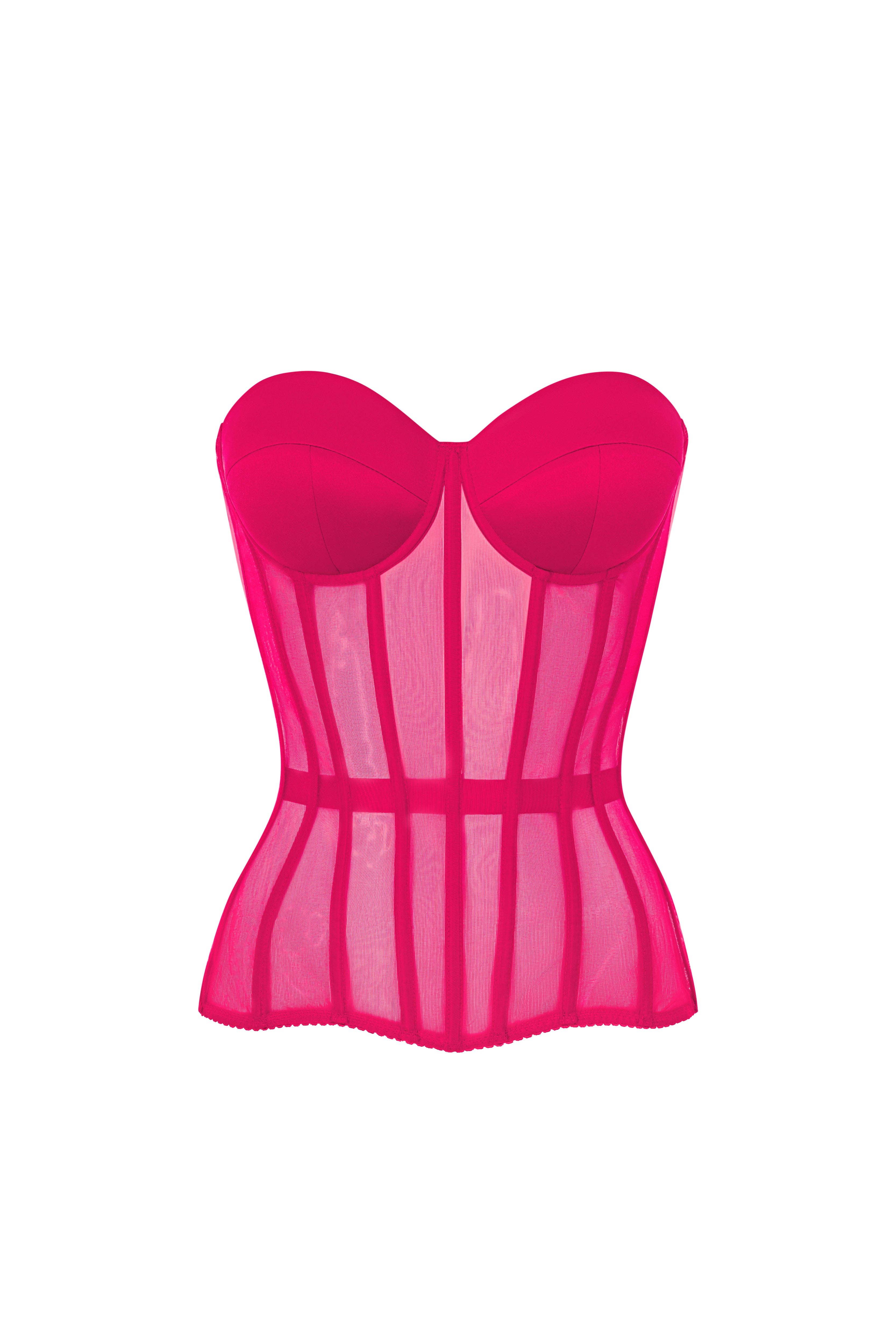 Hot pink corset with cups - STATNAIA