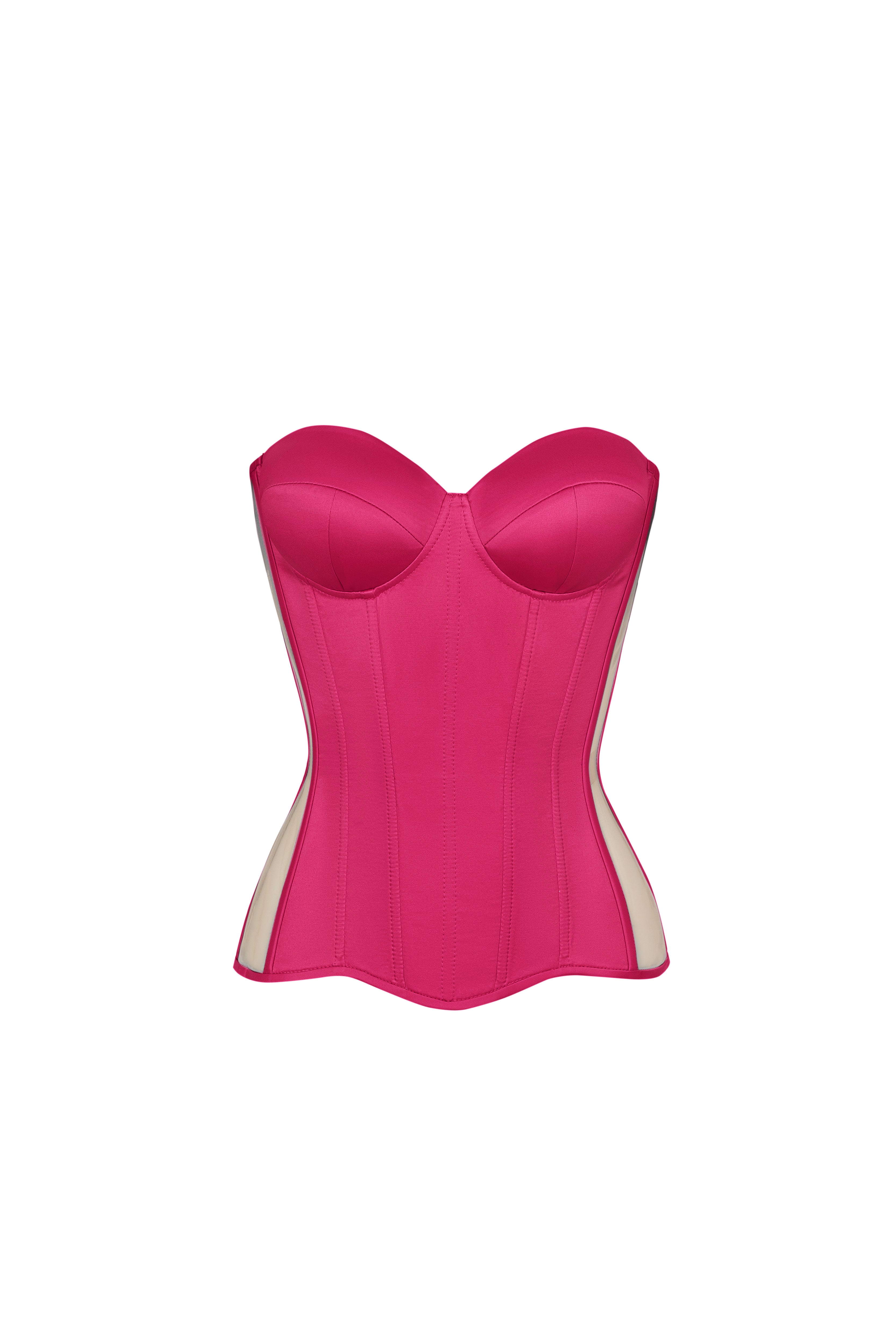 Light pink corset dress with transparent sides - STATNAIA