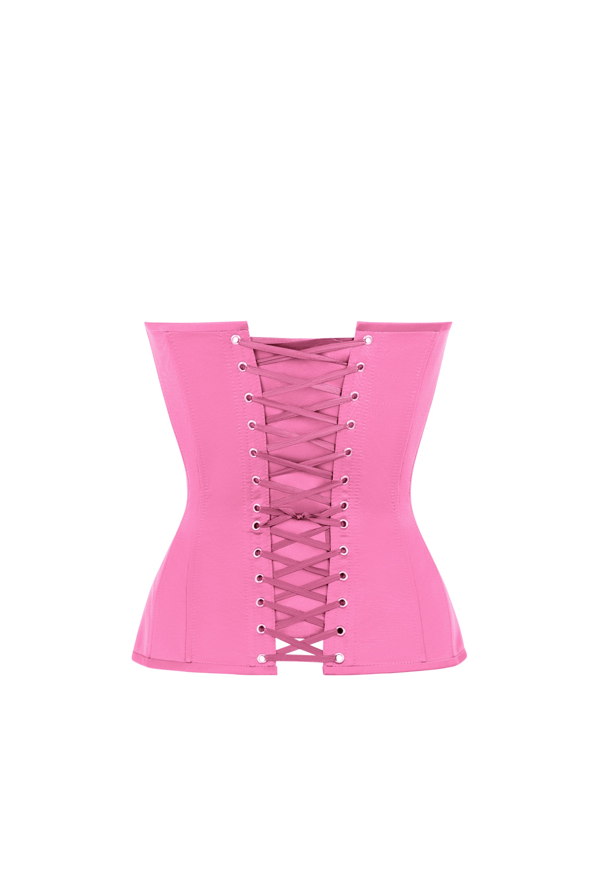 Pink satin corset with cups