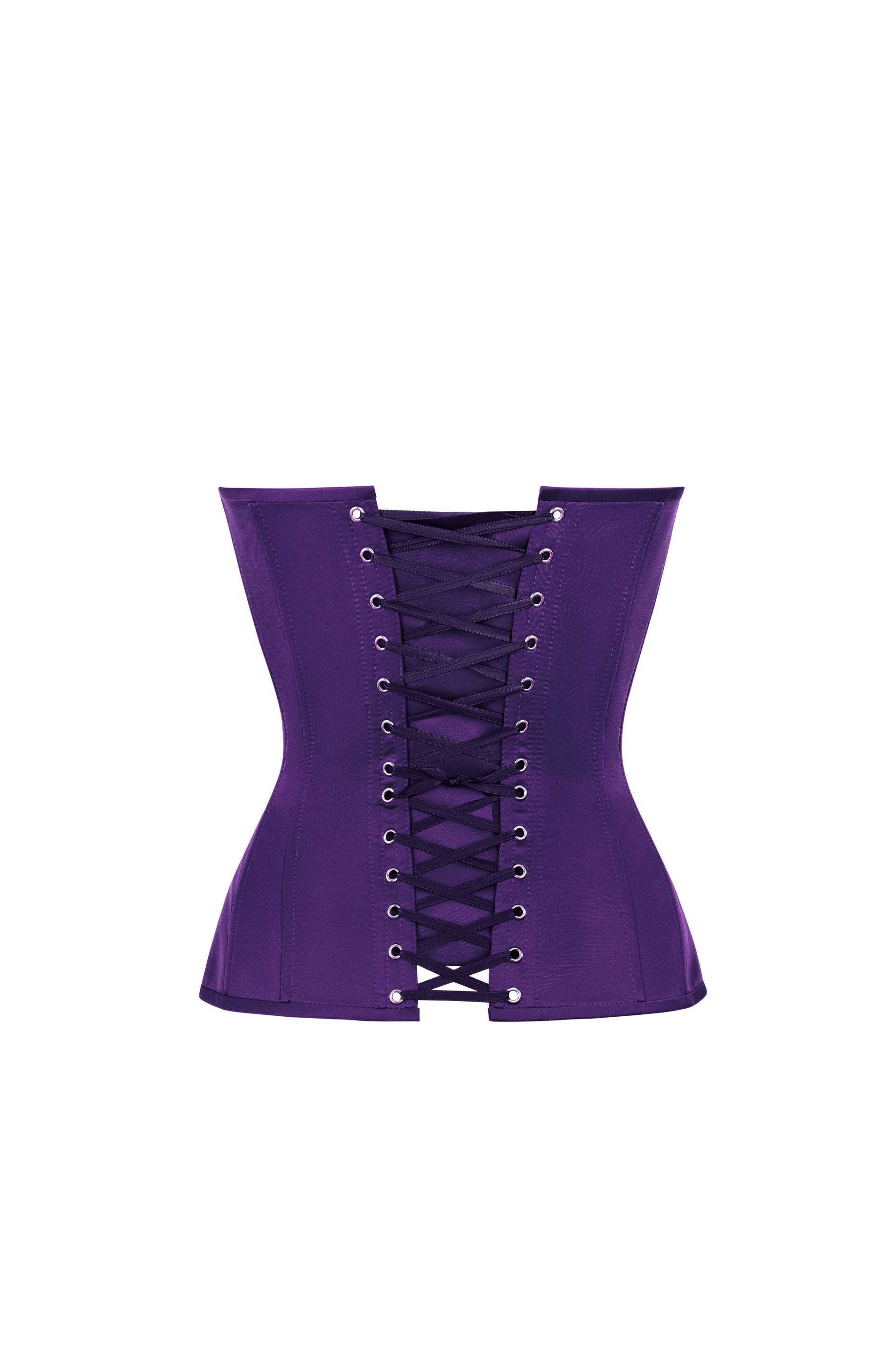 Purple satin corset with cups