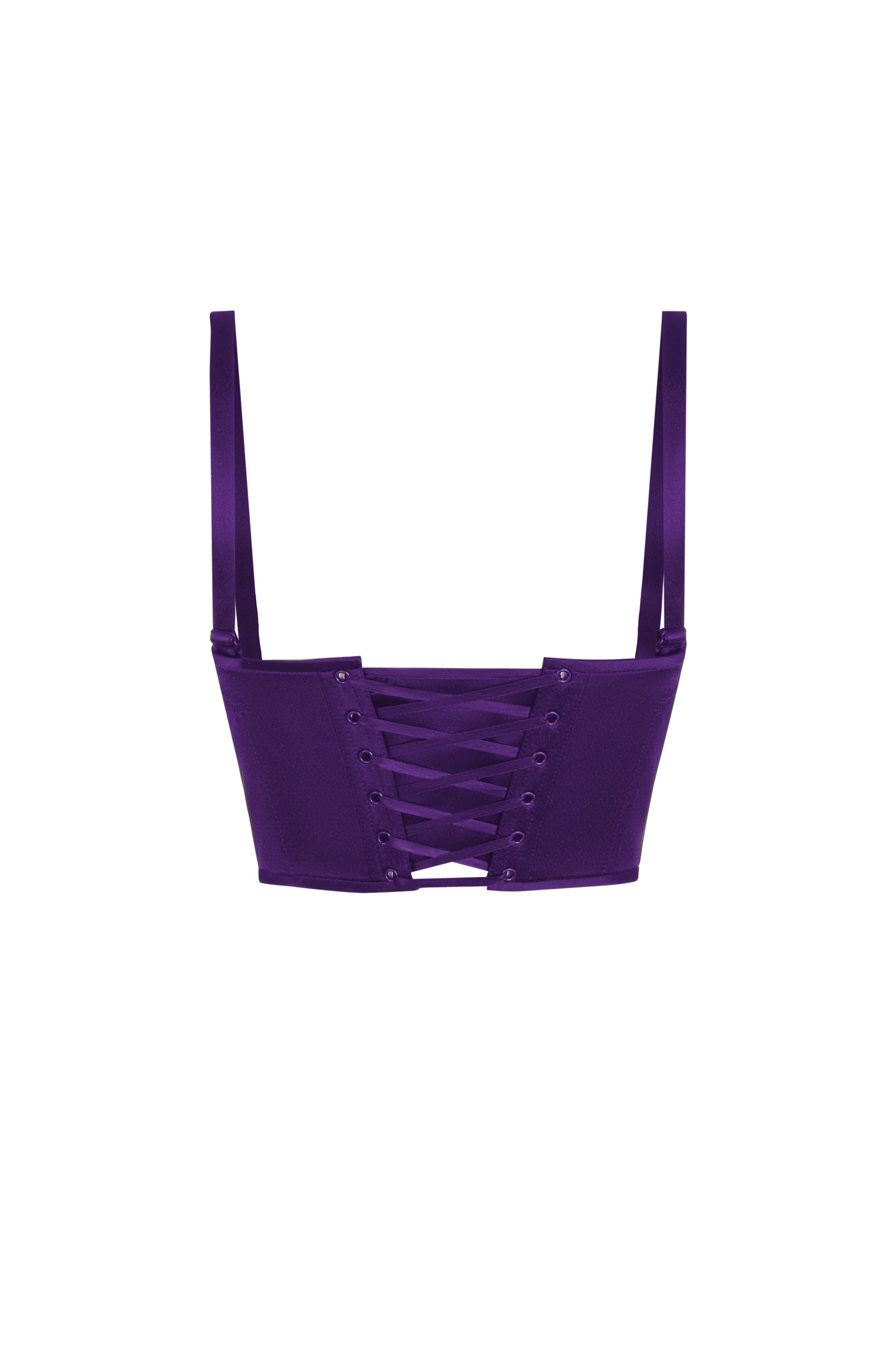 Purple satin top corset