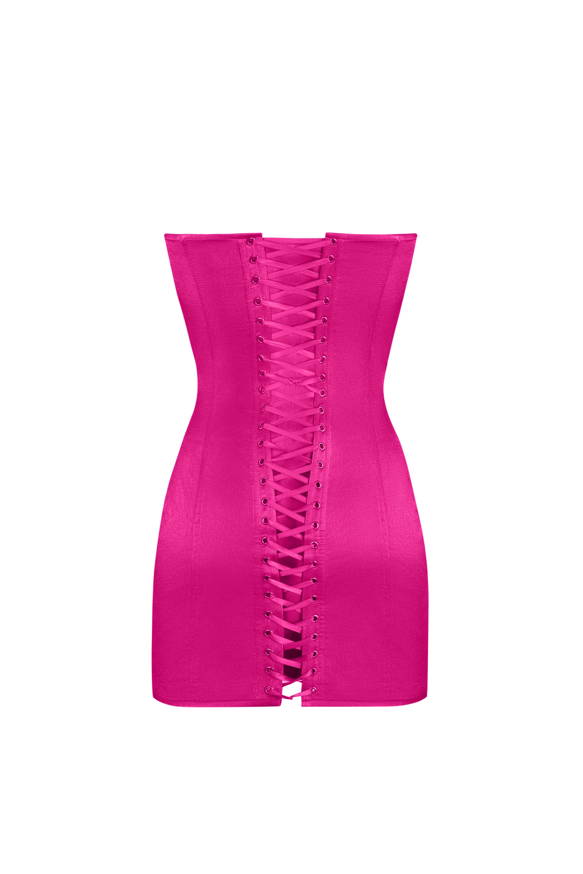 Hot pink satin dress - STATNAIA Hot pink satin dress - STATNAIA