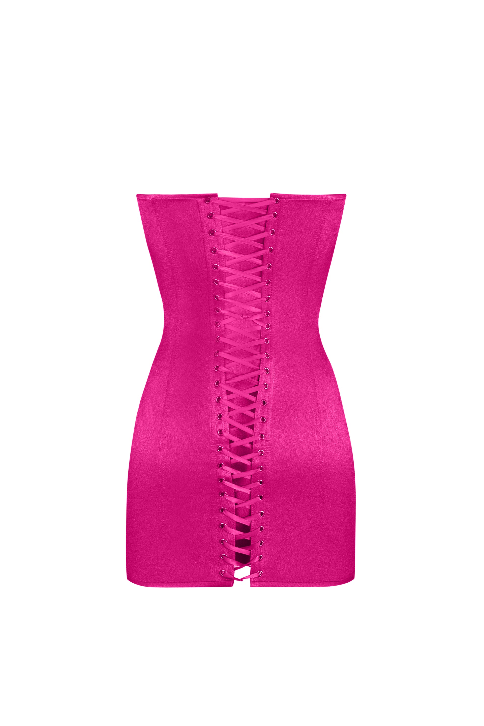 Hot pink satin dress. - STATNAIA