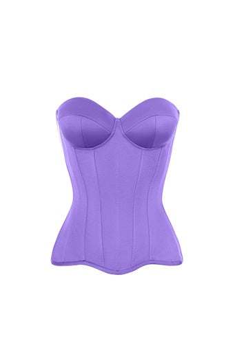 Lilac satin corset with cups