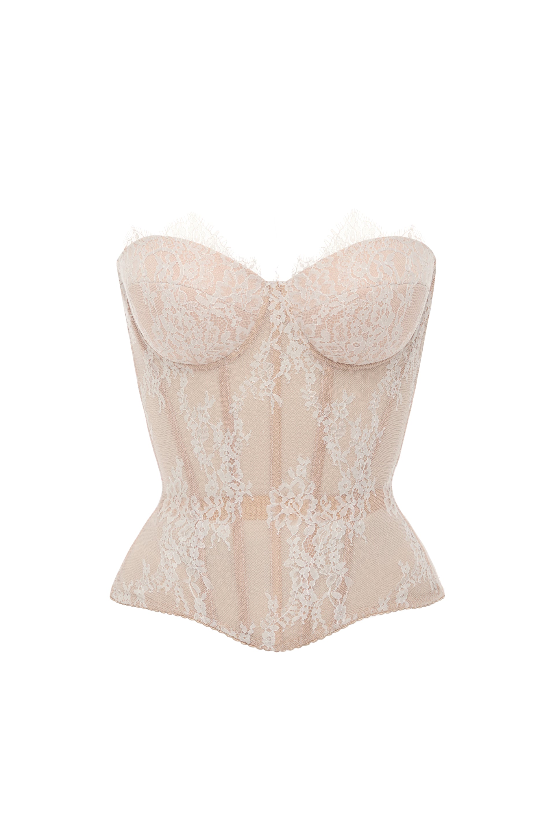 Bittersweet drop. Dotted lace white corset.