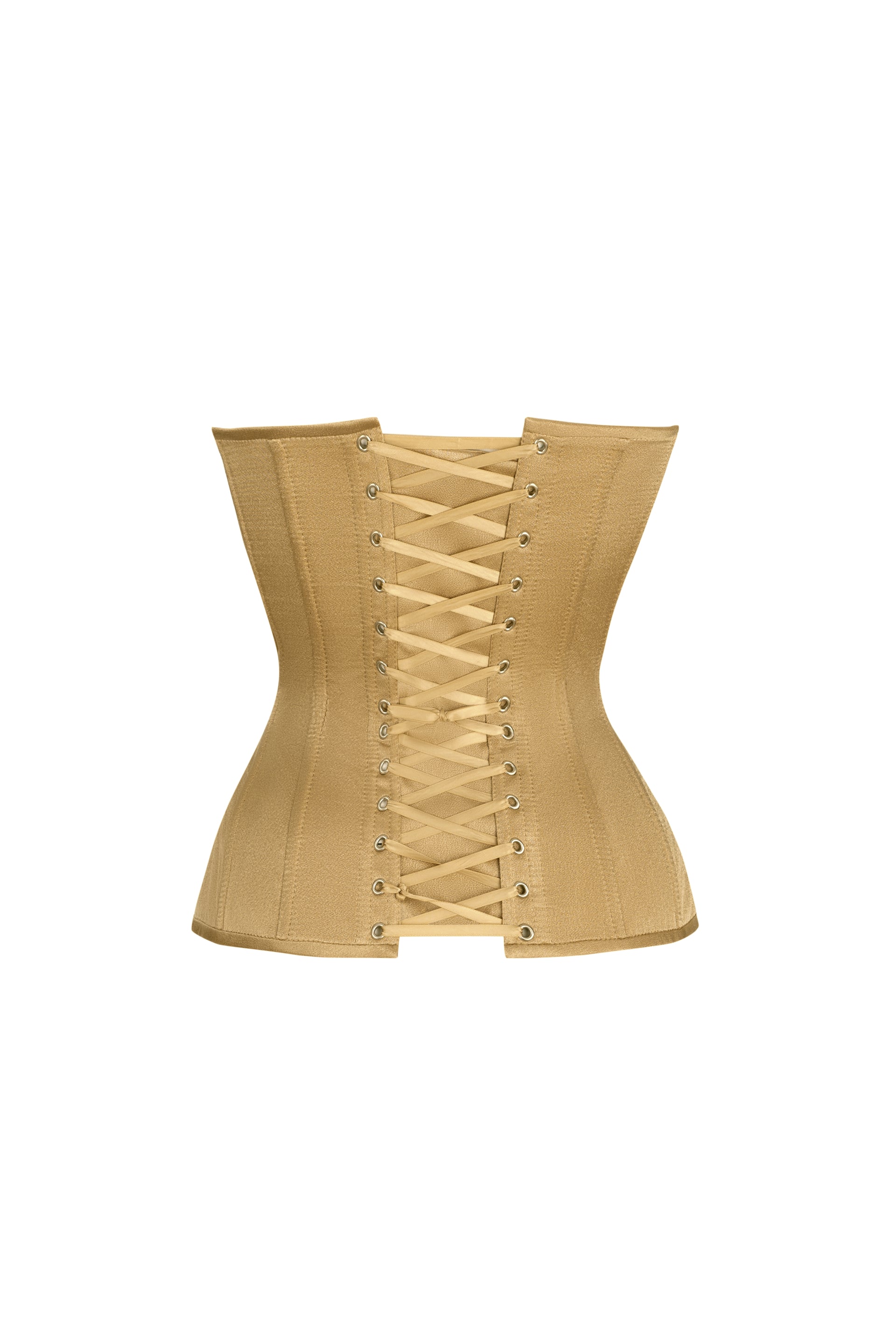 Gold satin corset with cups