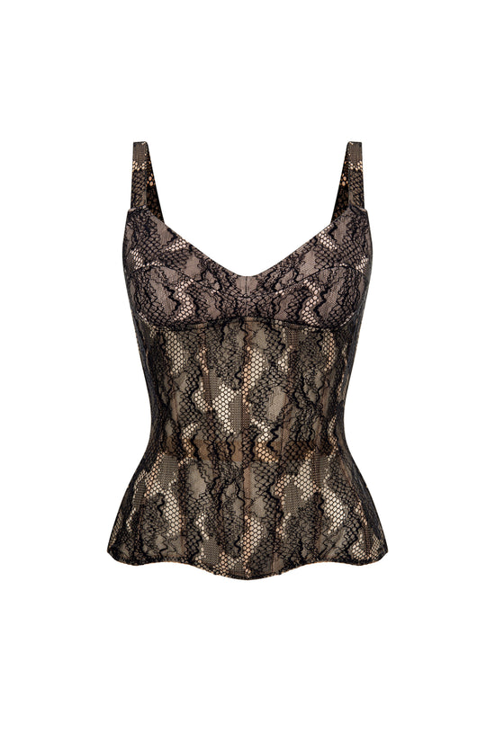 Reverie drop. Siren black lace corset