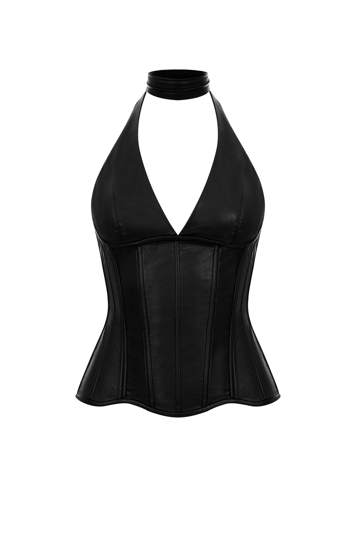 Reverie drop. Cadence black vegan leather corset