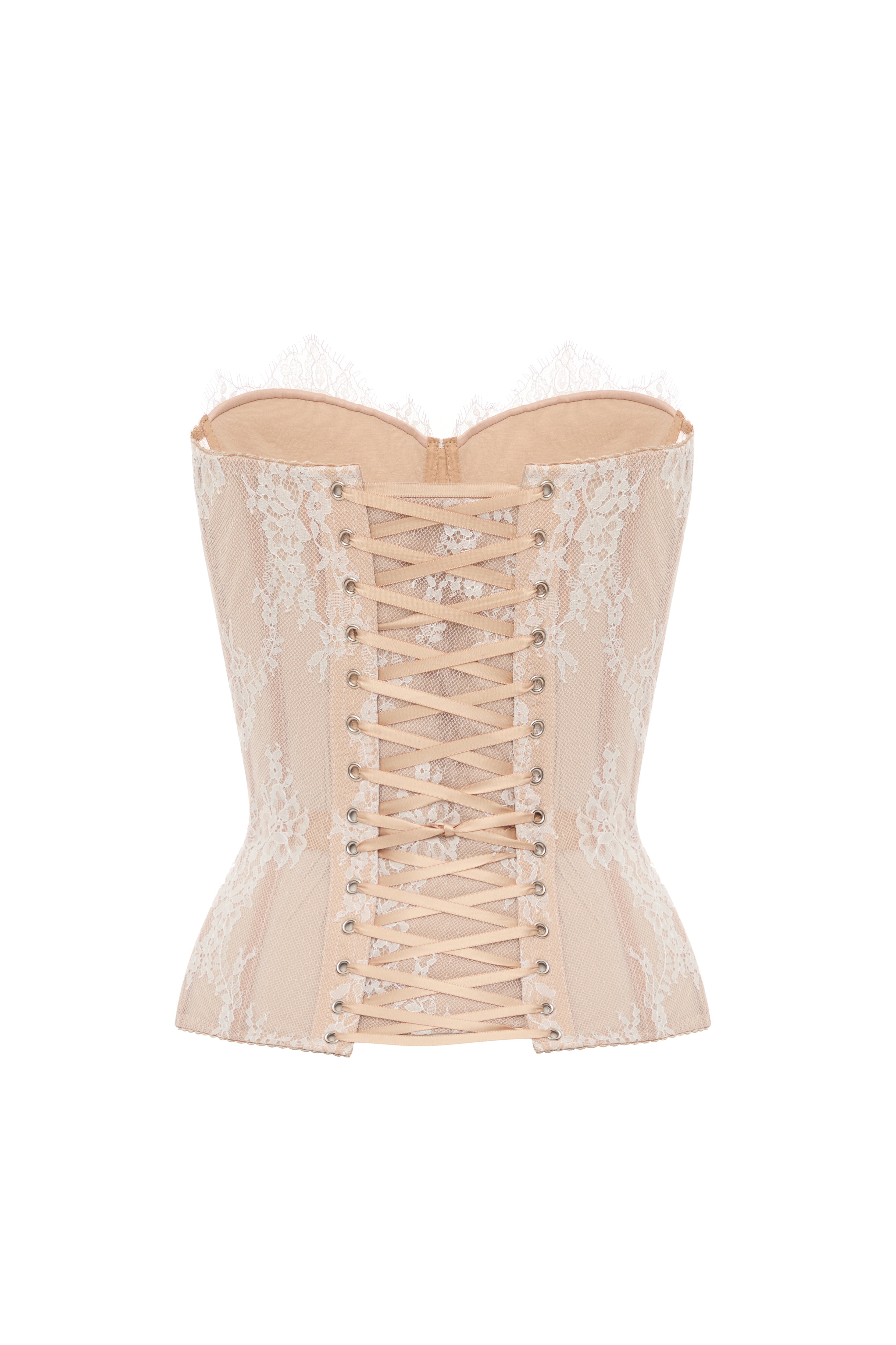 Bittersweet drop. Dotted lace white corset. - STATNAIA