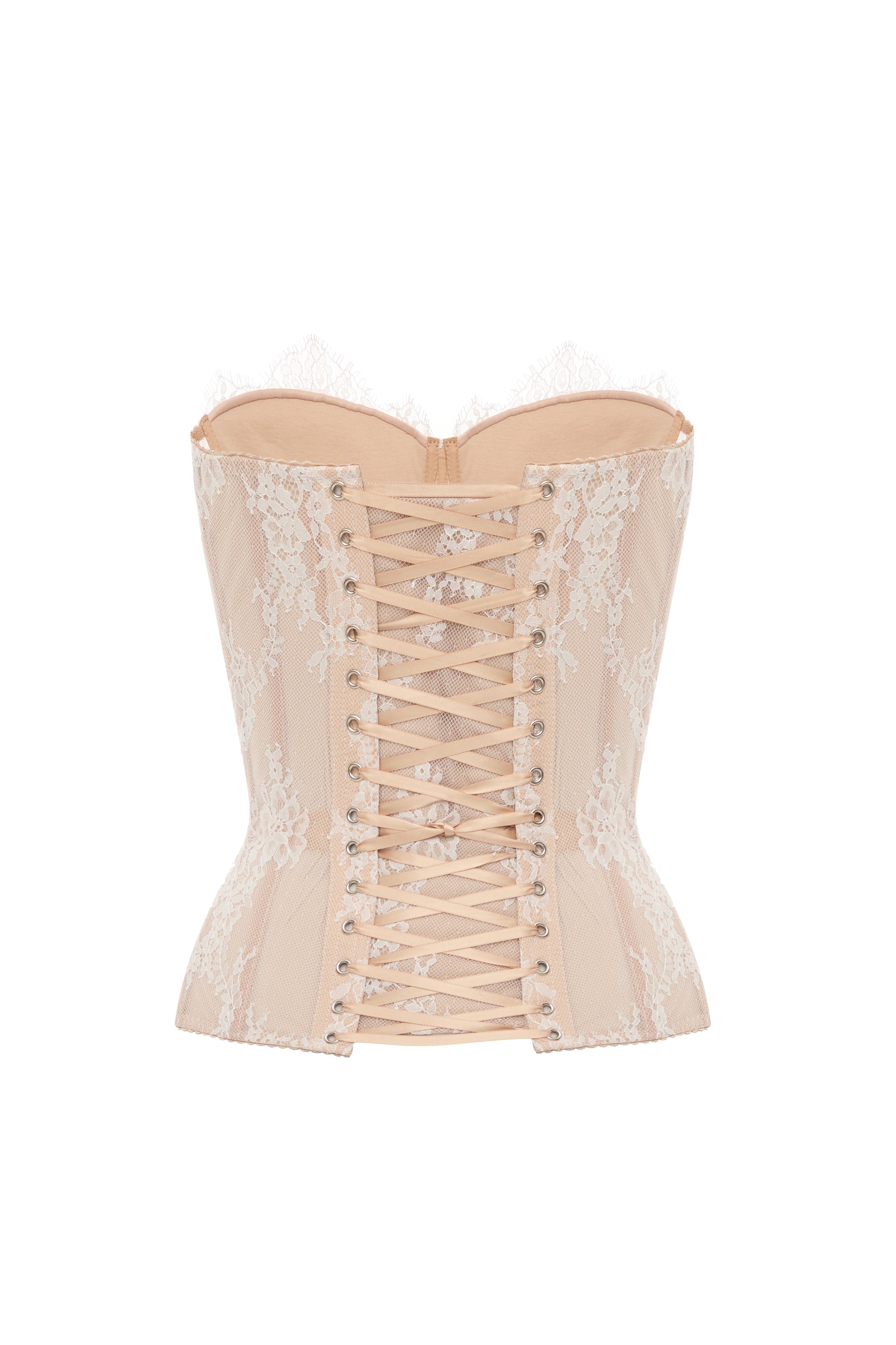 Bittersweet drop. Dotted lace white corset.