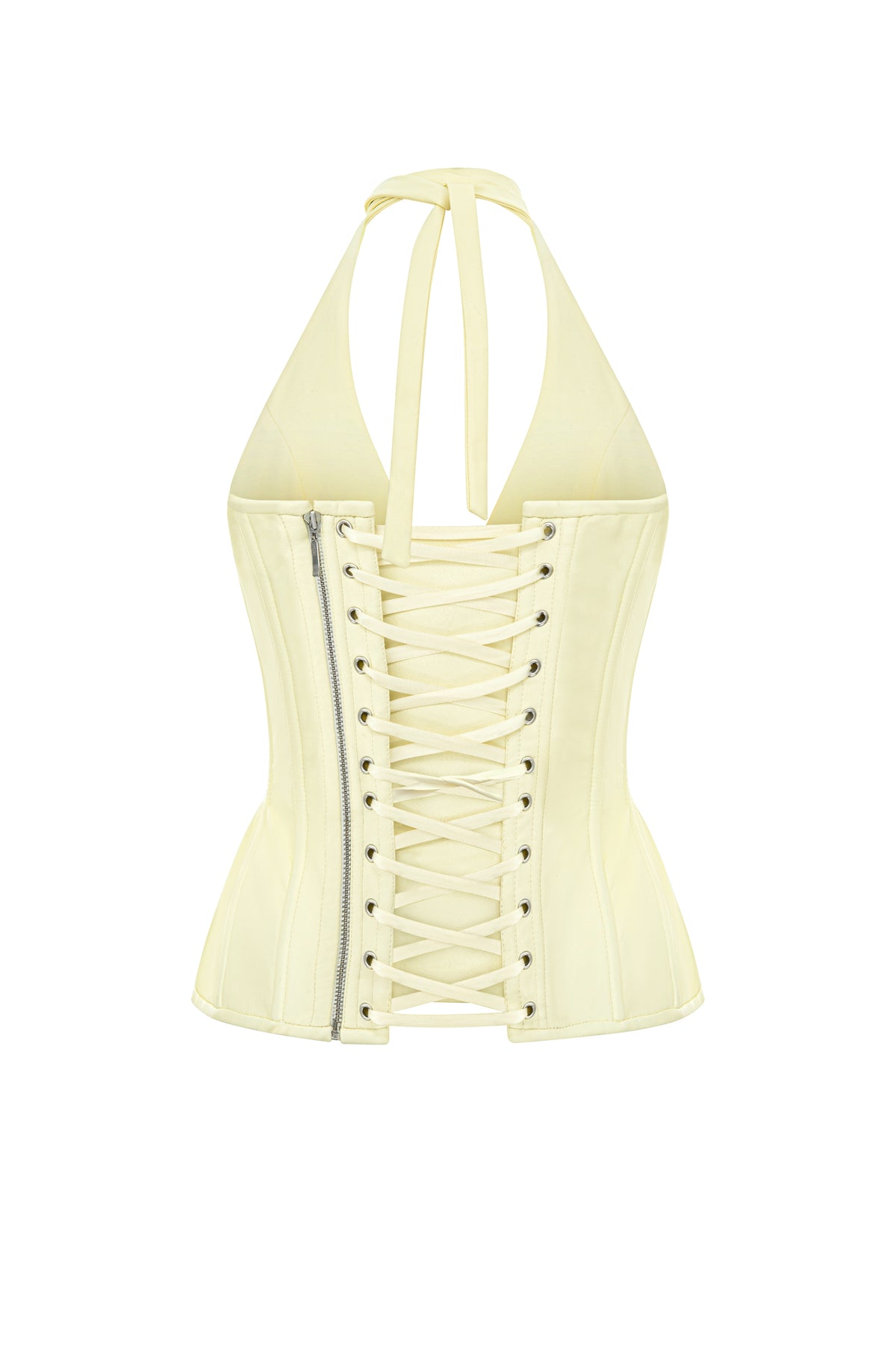 Reverie drop. Cadence lemon yellow vegan leather corset