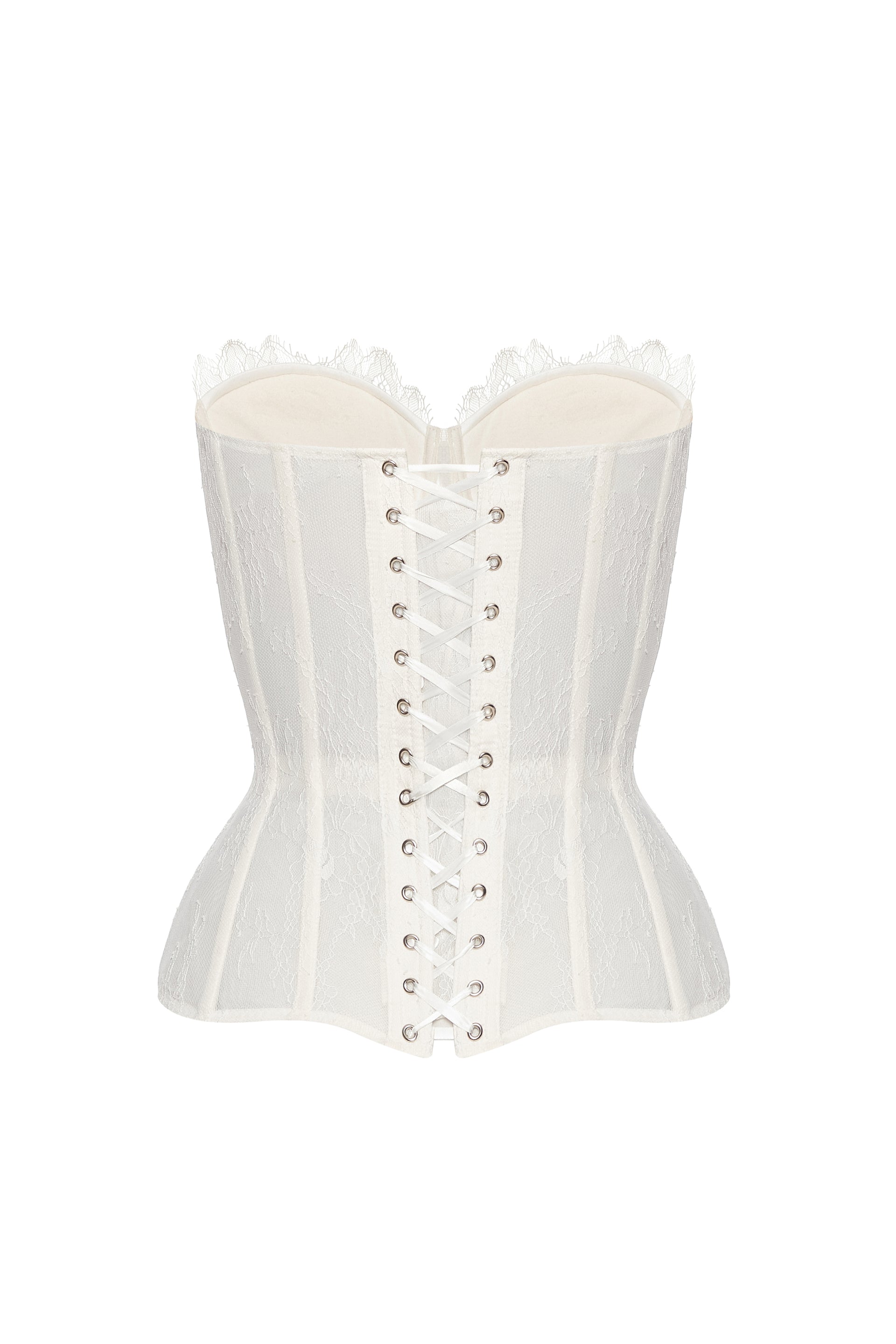 Lace white corset with cups