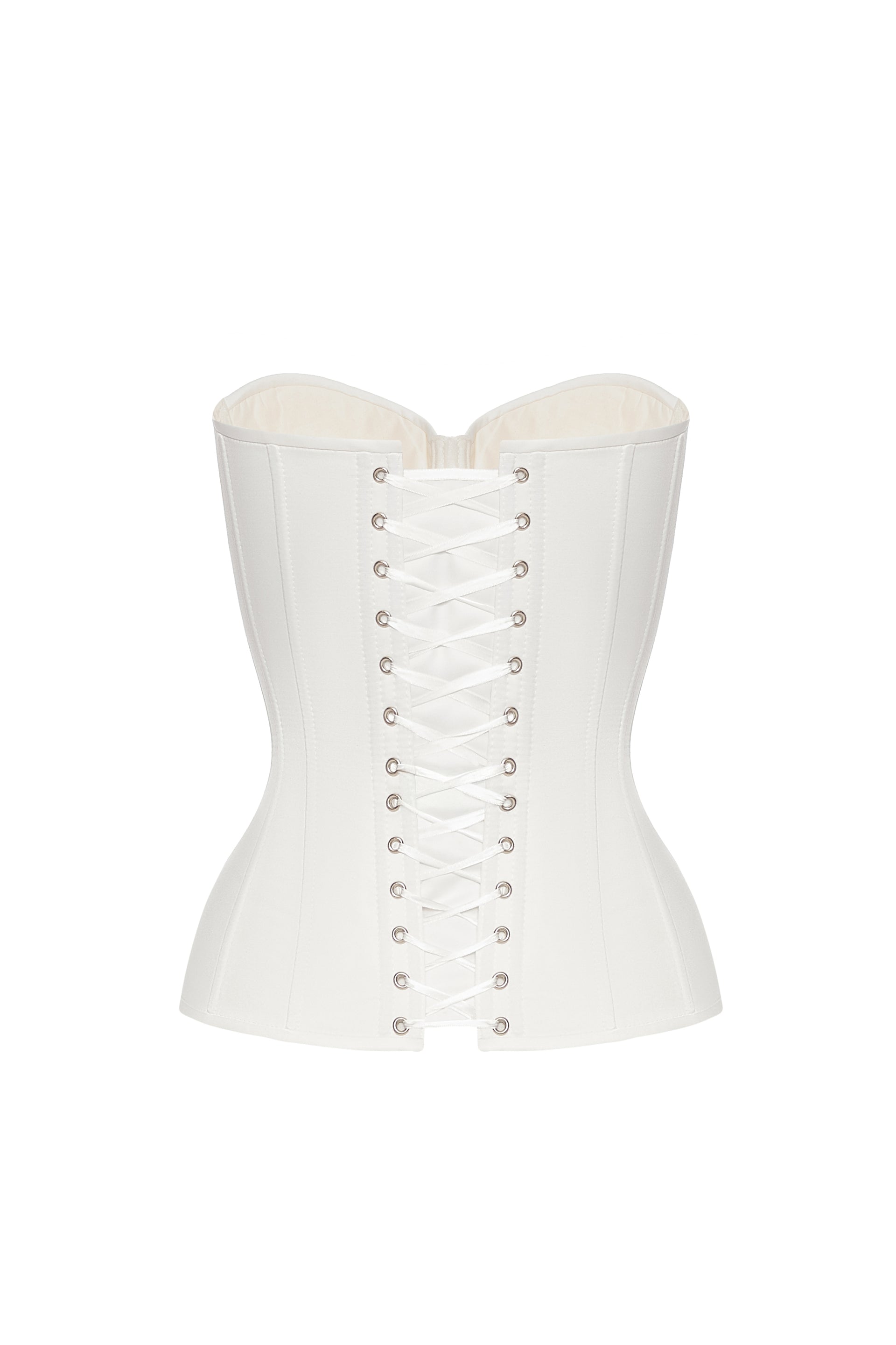 Off white satin corset with cups