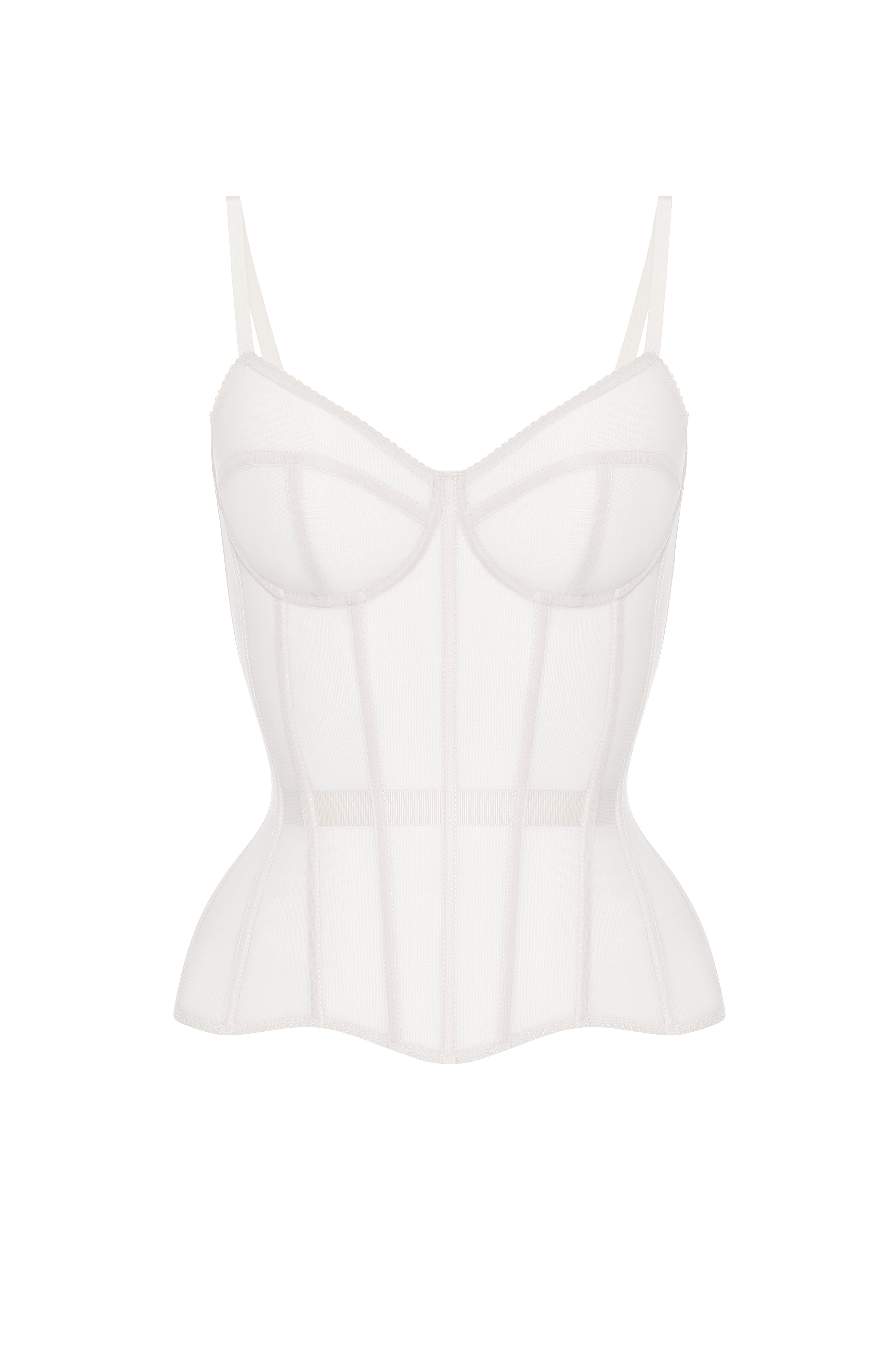 Off white corset with transparent cups - STATNAIA