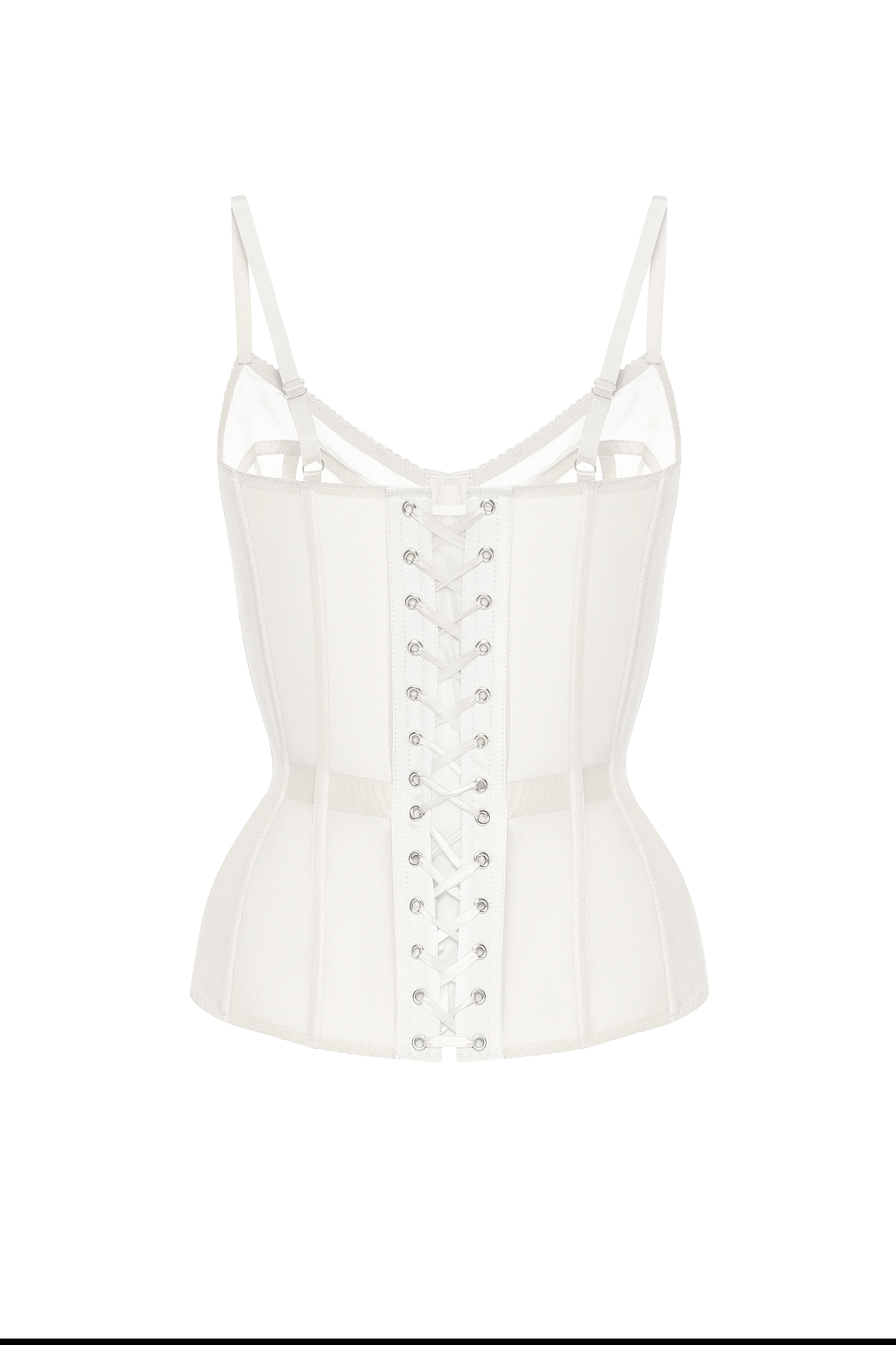 hyeon bustier Luca ホワイト Off white corset with transparent cups - STATNAIA