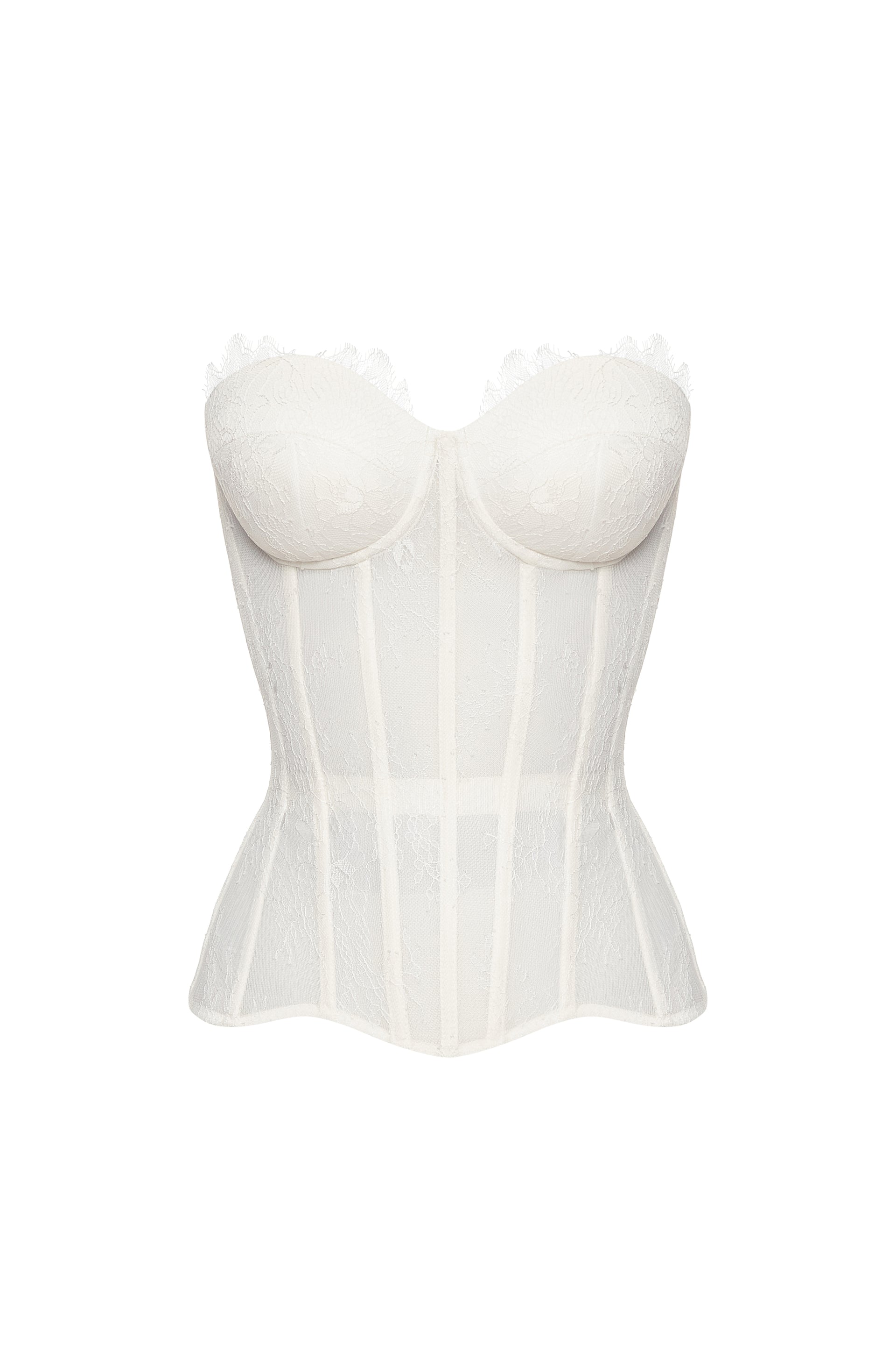 Lace white corset with cups