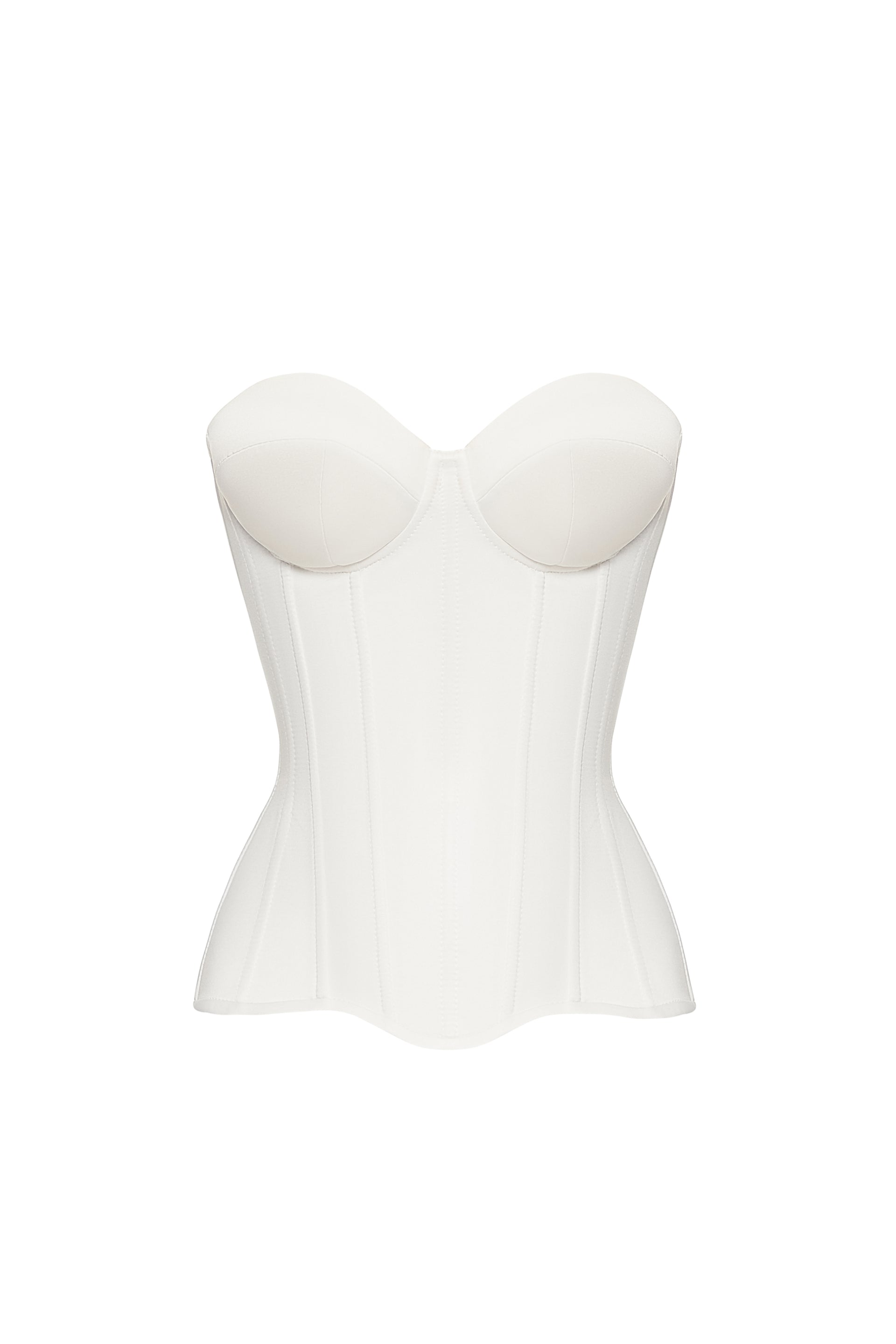 Off white satin corset with cups