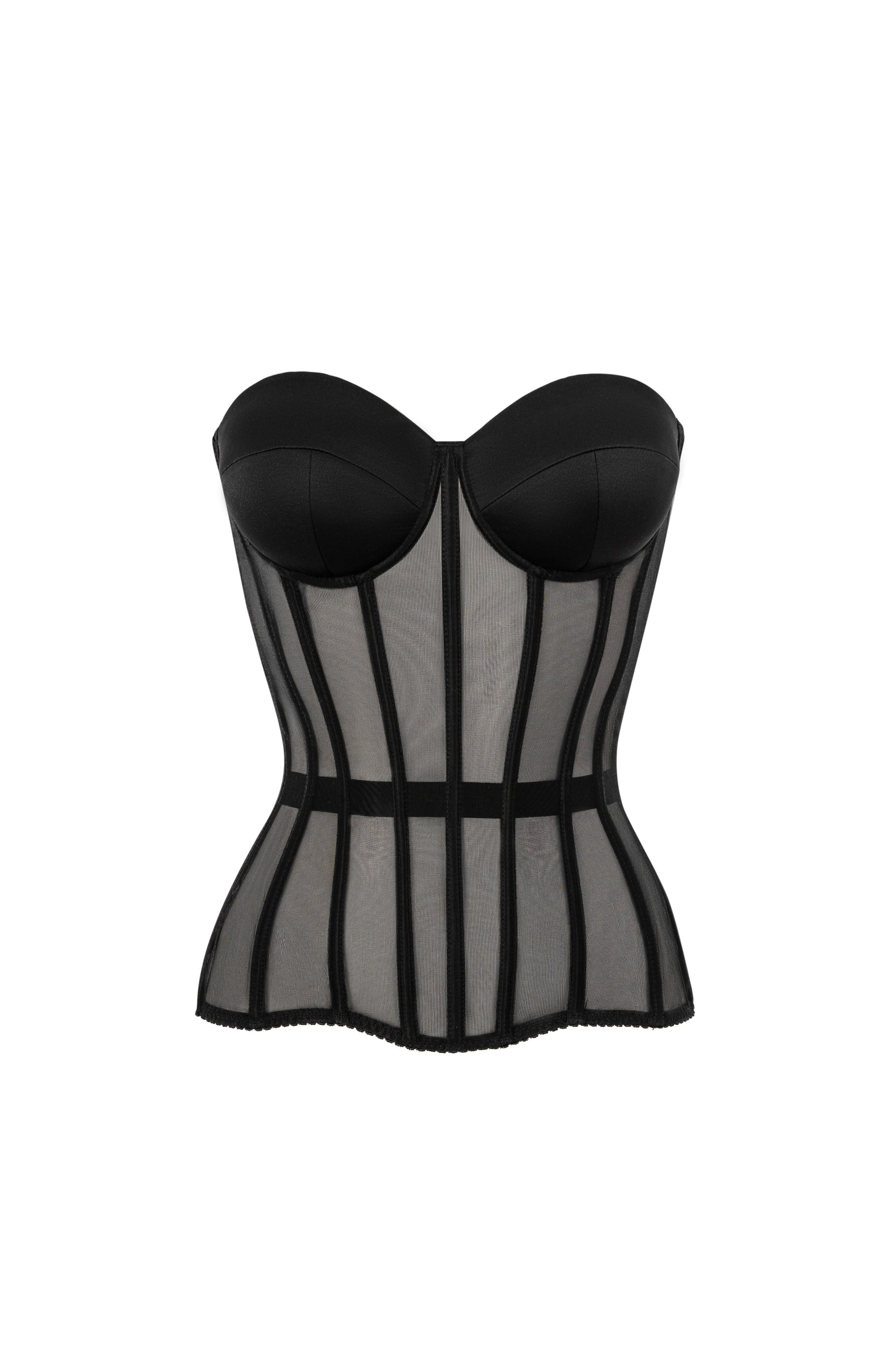Black corset with cups - STATNAIA