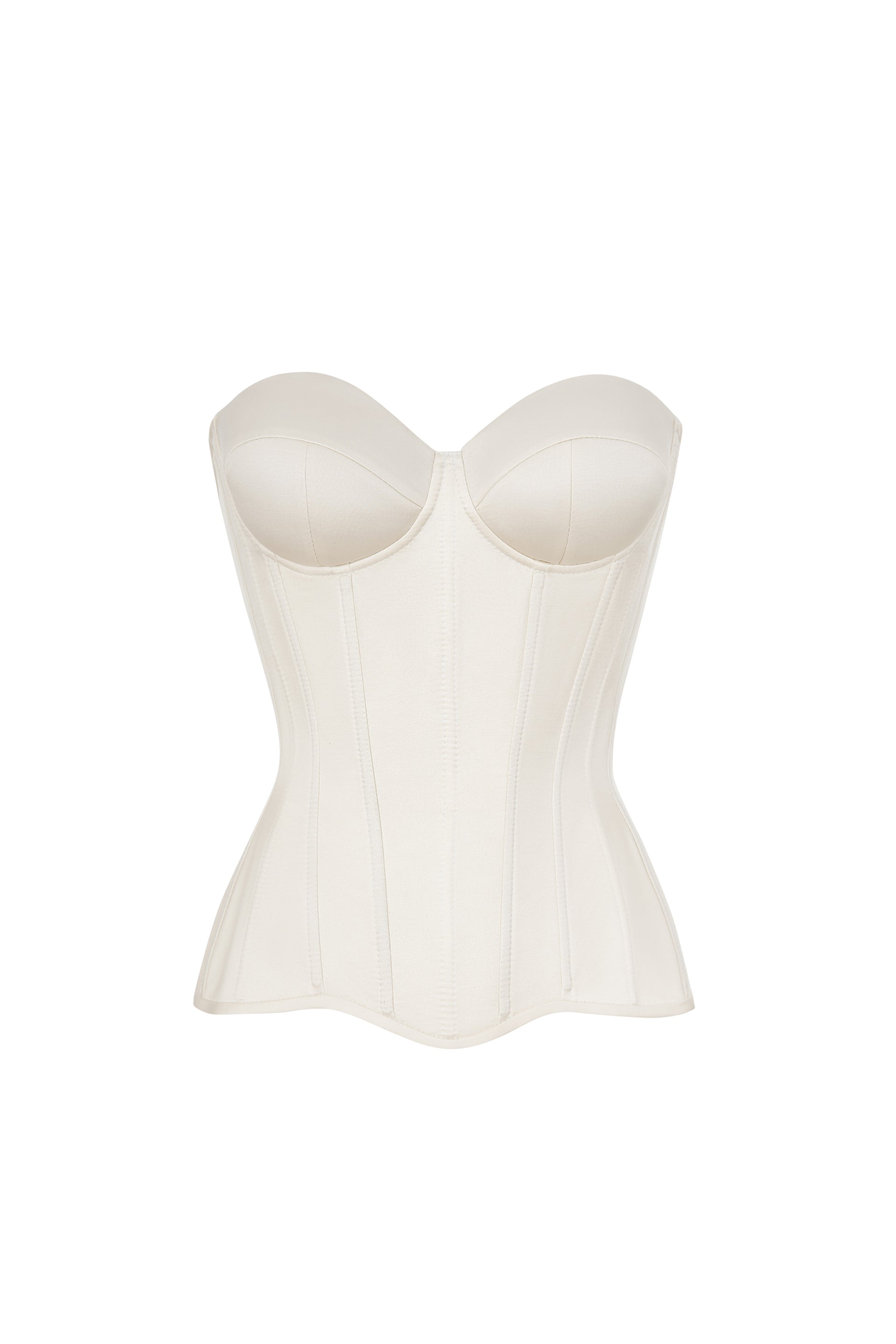 Ivory satin corset with cups