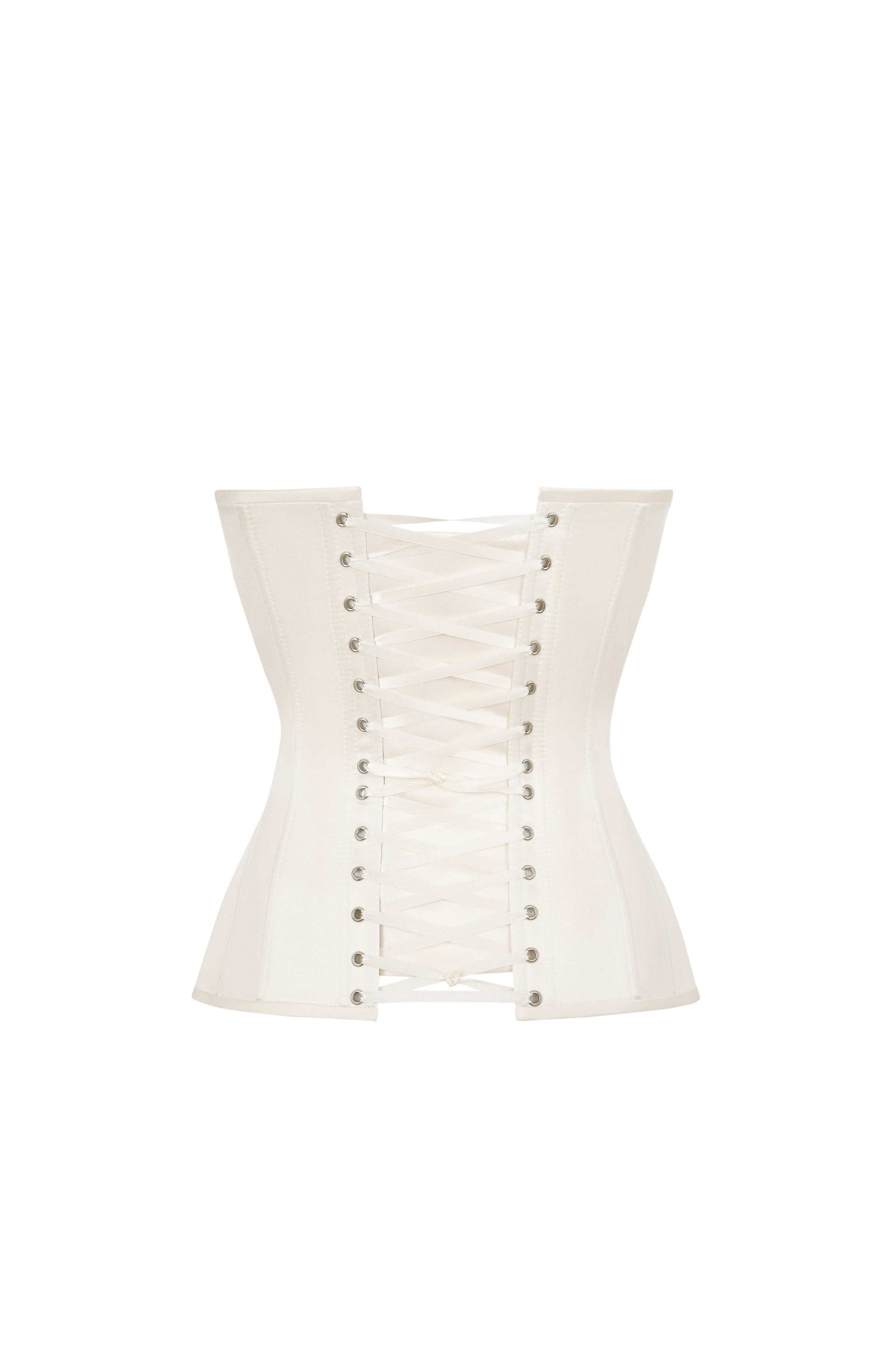 White Net & Satin Corset Top Design by House of Three at Pernia's