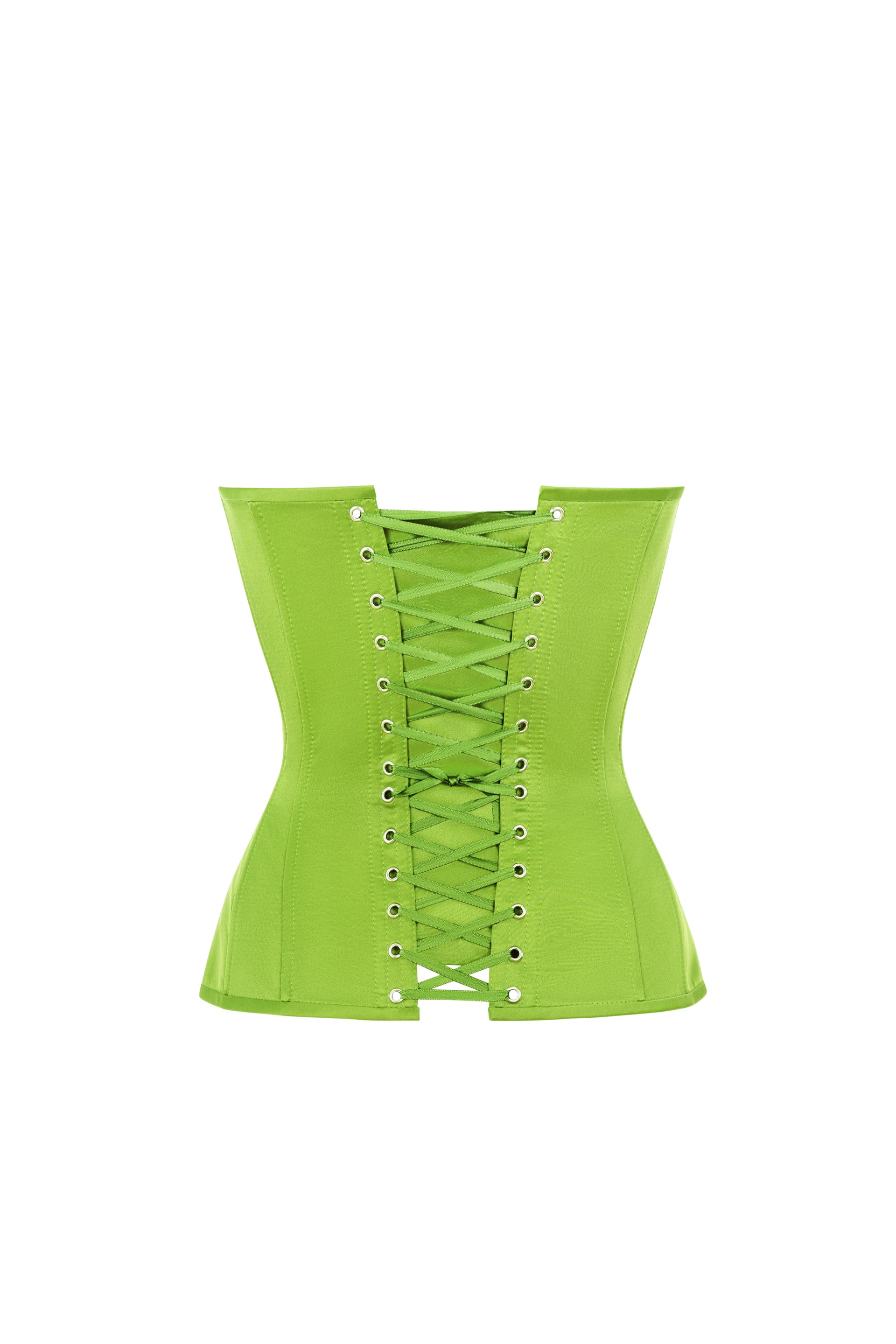 Light green satin corset with cups