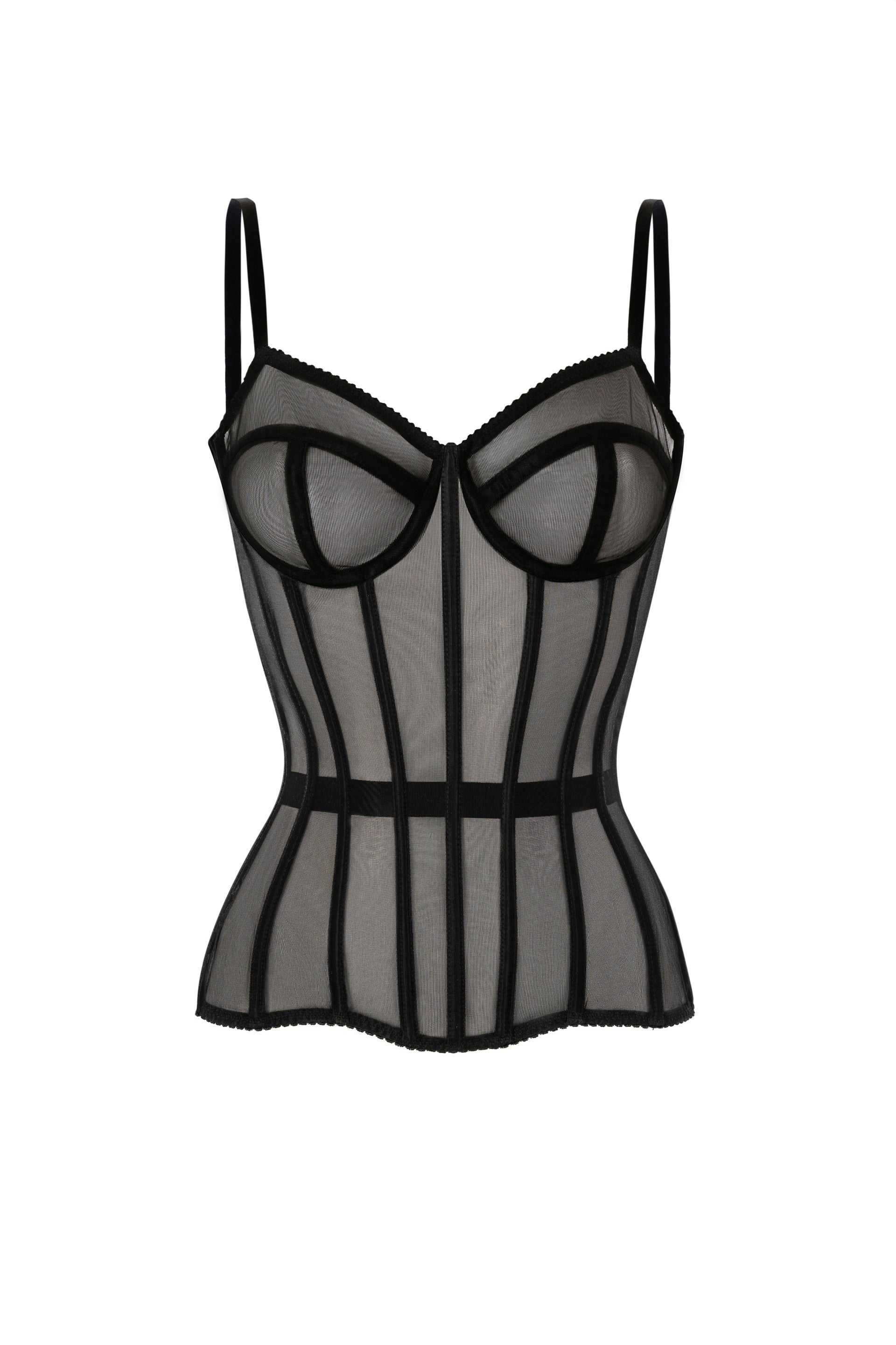 Black corset with transparent cups