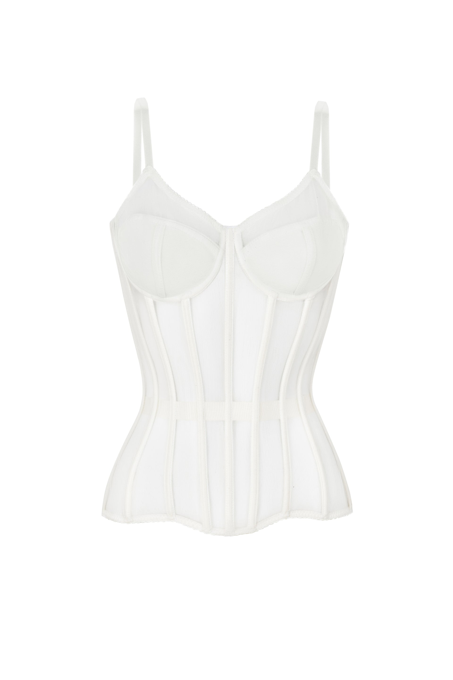 Off white corset with transparent cups - STATNAIA