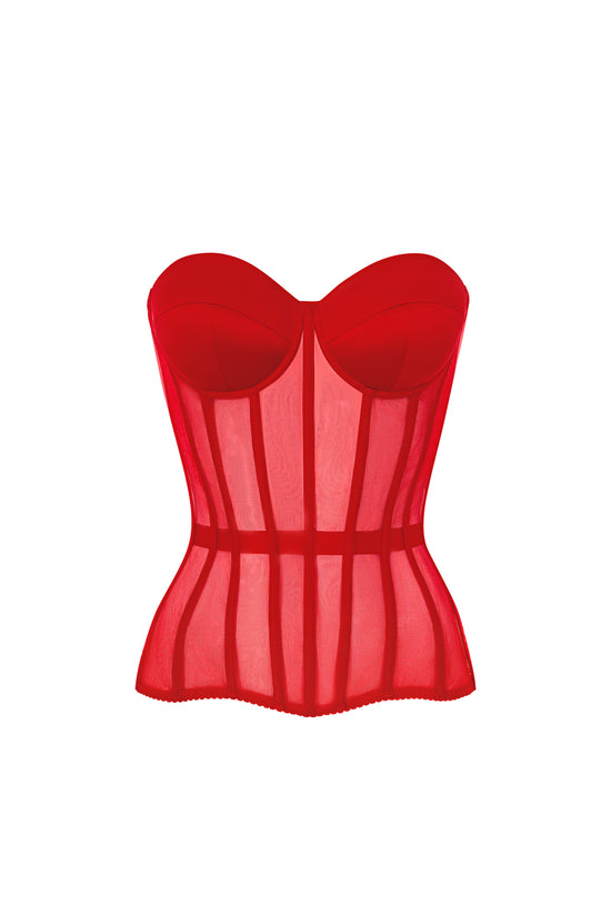 Red corset with cups