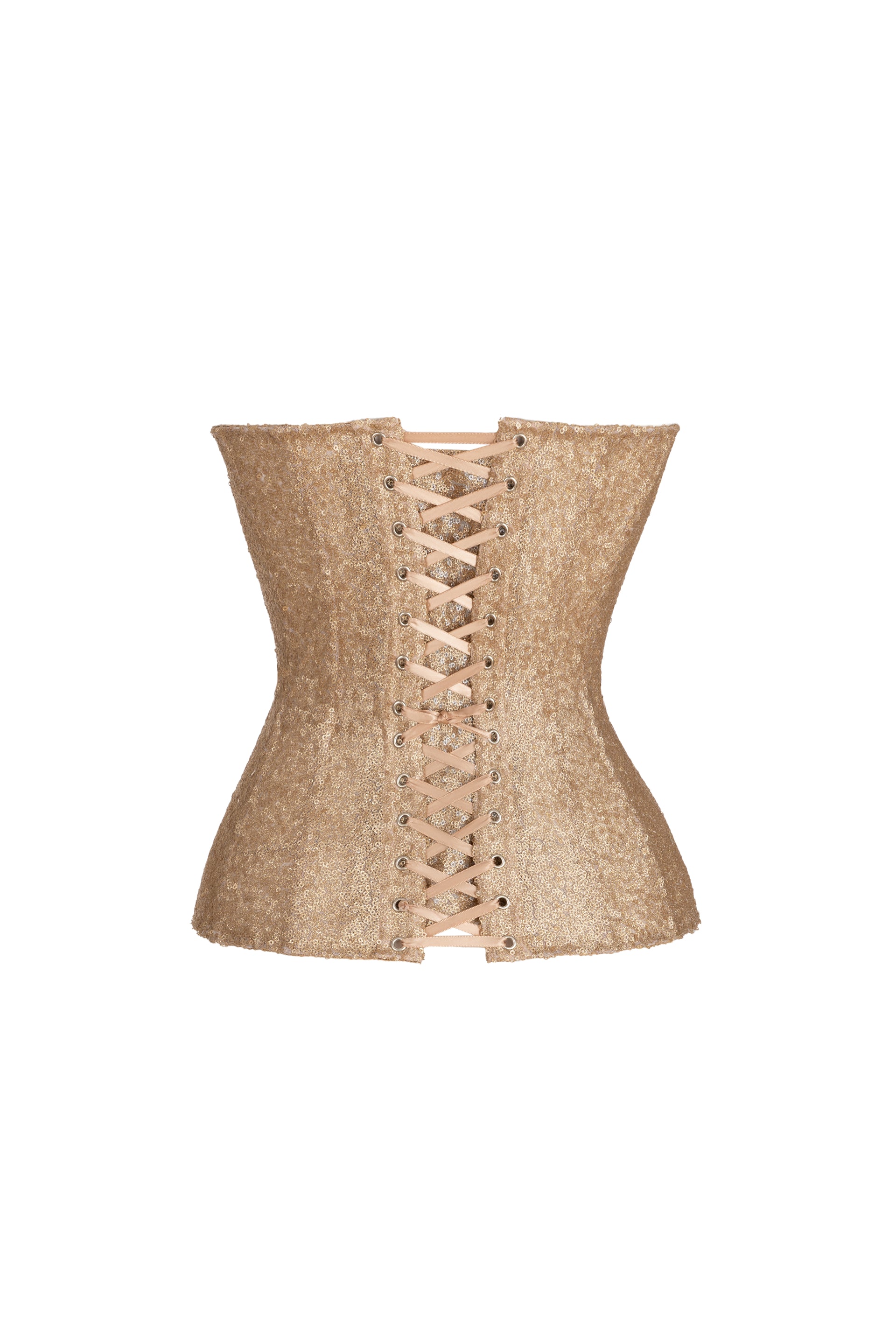 Gold sequined corset with cups